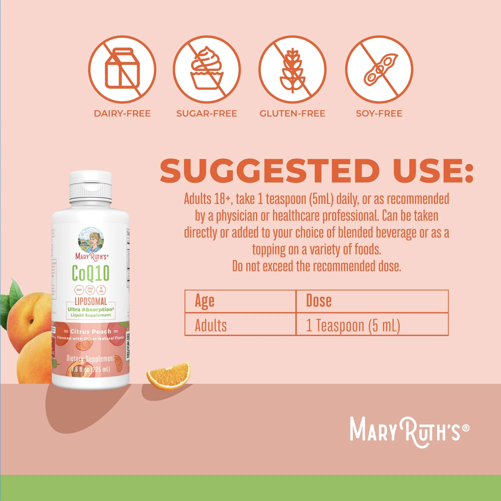 MaryRuth Organics CoQ10 Liquid Vitamin – Heart Health, Vegan, 7.6 oz, 45 Servings - Image 3