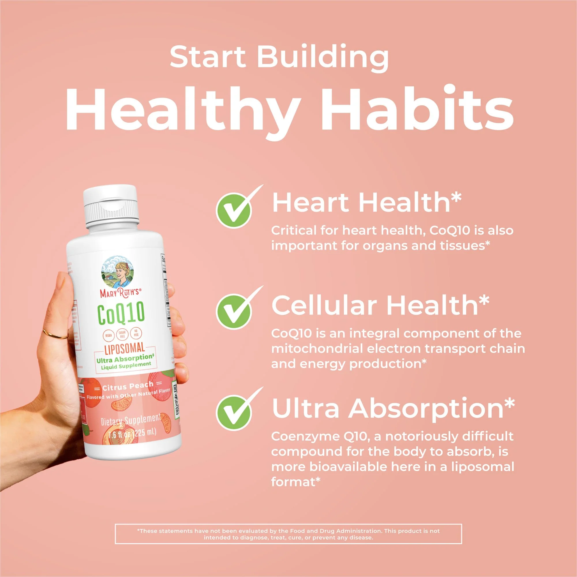 MaryRuth Organics CoQ10 Liquid Vitamin – Heart Health, Vegan, 7.6 oz, 45 Servings - Image 5