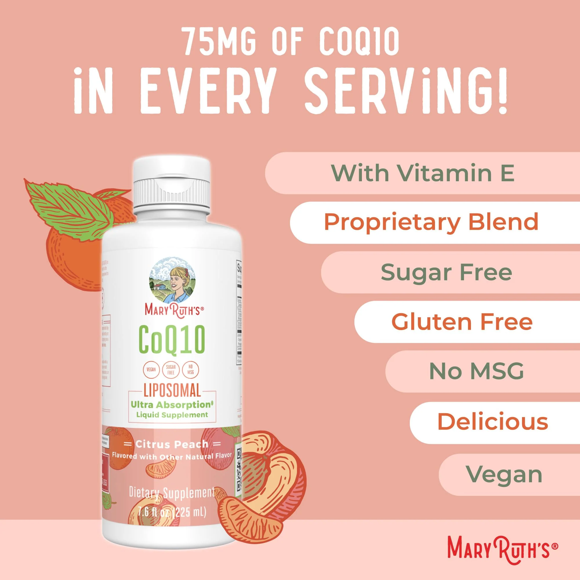 MaryRuth Organics CoQ10 Liquid Vitamin – Heart Health, Vegan, 7.6 oz, 45 Servings - Image 7
