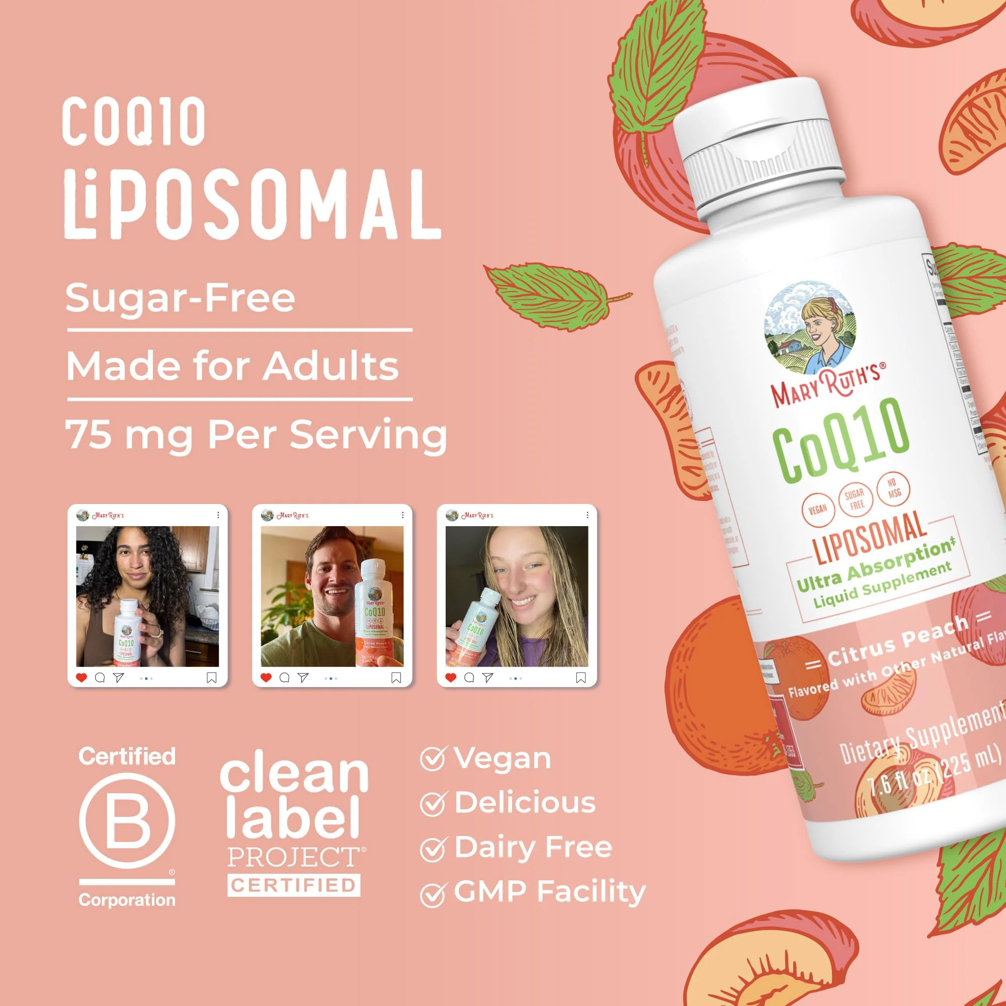MaryRuth Organics CoQ10 Liquid Vitamin – Heart Health, Vegan, 7.6 oz, 45 Servings - Image 8