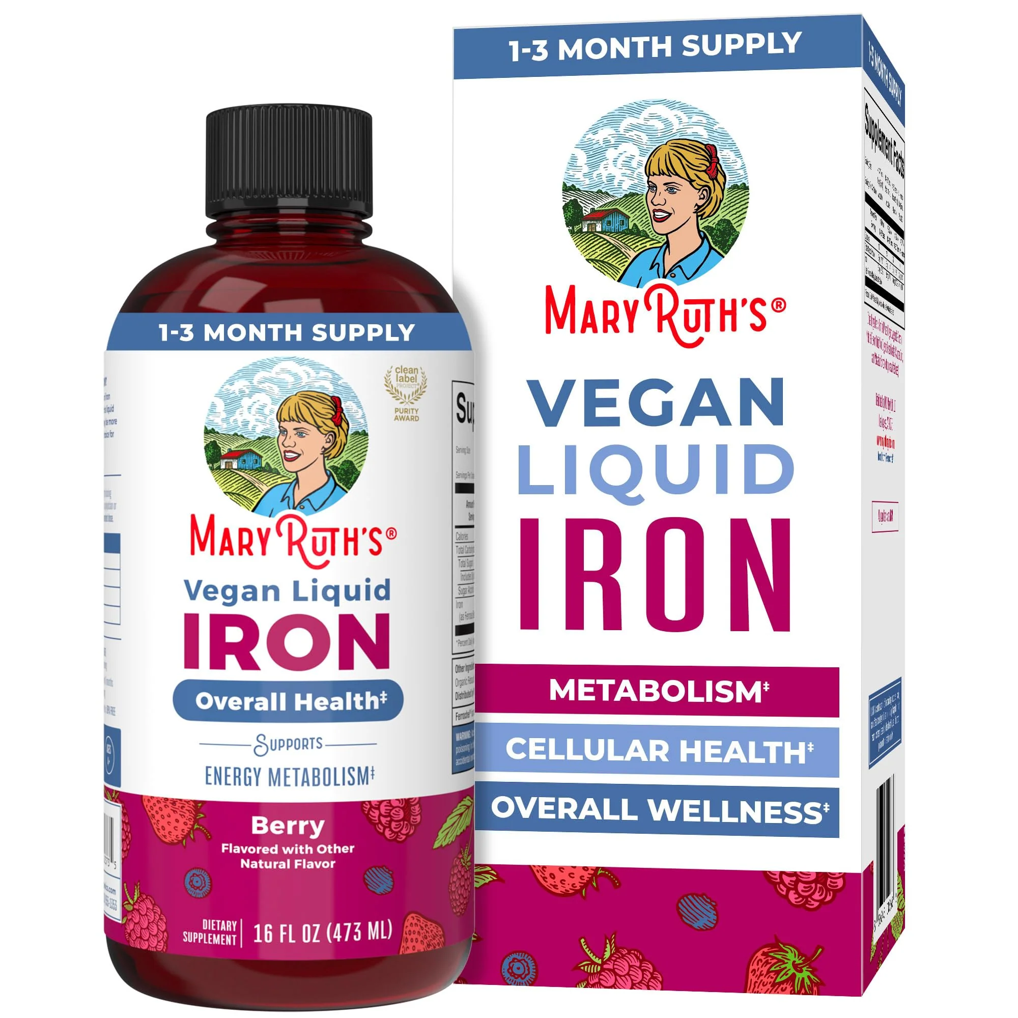 MaryRuth Organics Iron Supplement for Women Men & Kids | Liquid Iron