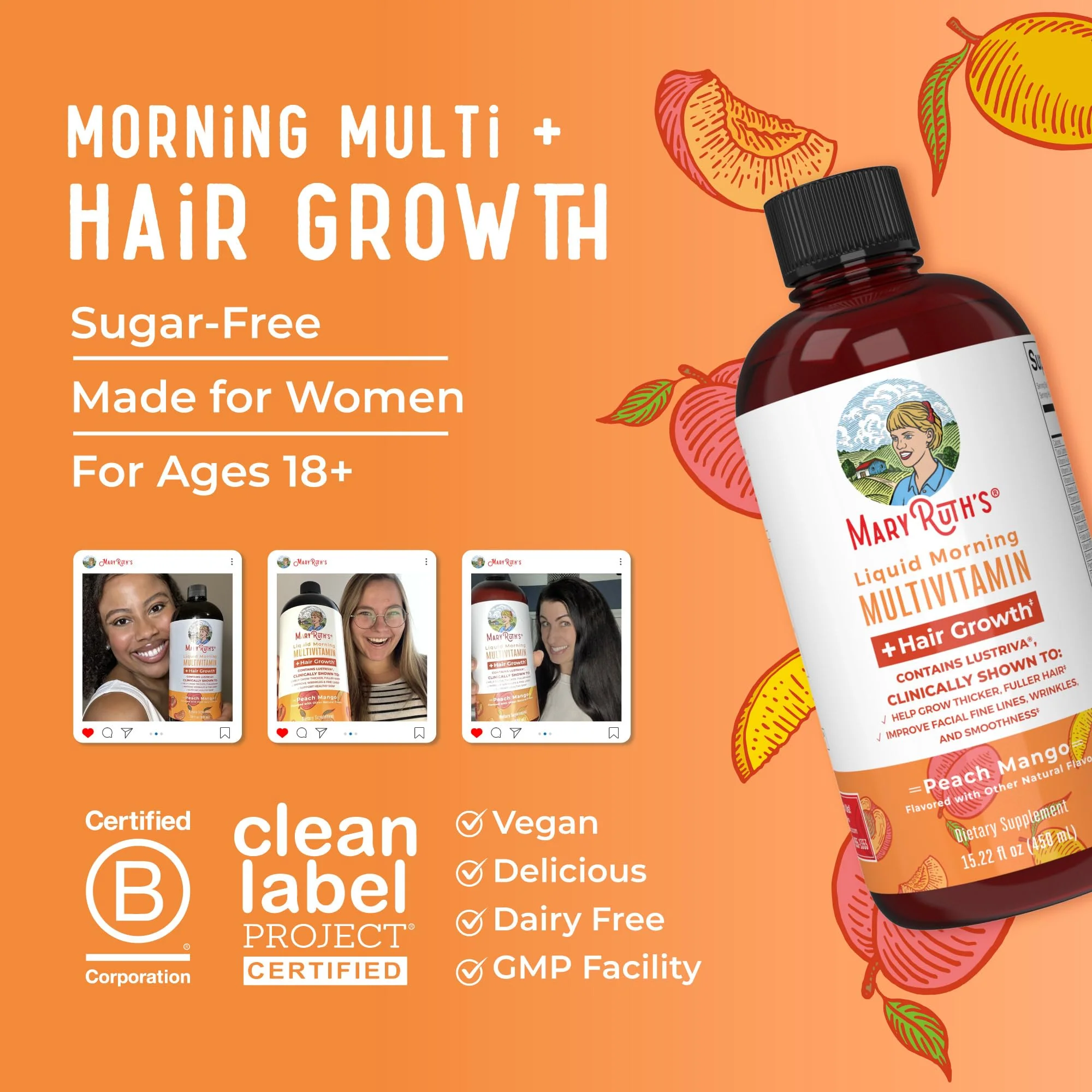MaryRuth Organics Liquid Multivitamin + Hair Growth | Biotin 10000mcg | Lustriva for Thicker Hair - Image 17