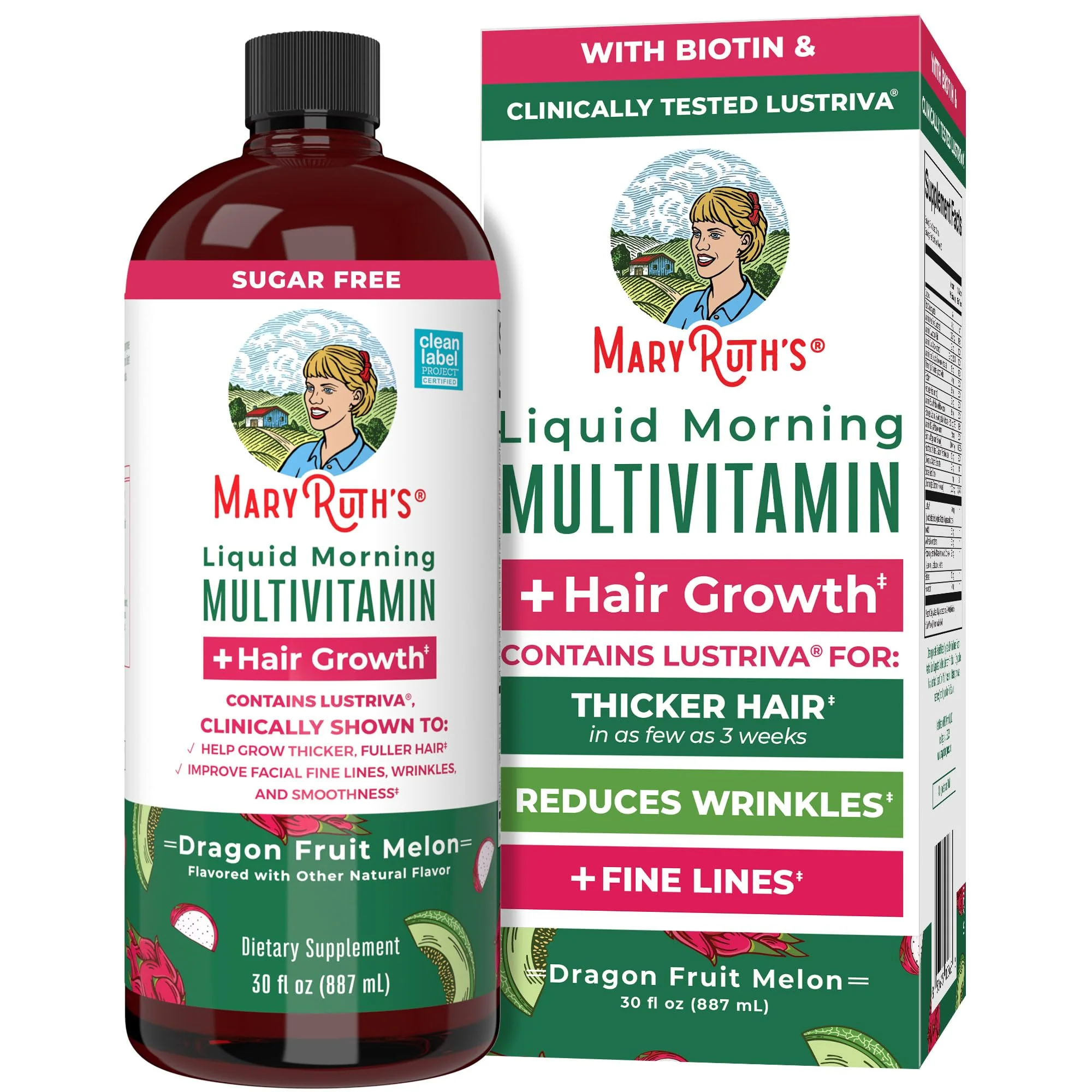 MaryRuth Organics Liquid Multivitamin + Lustriva Hair Growth for Women | Thicker Hair - Image 10