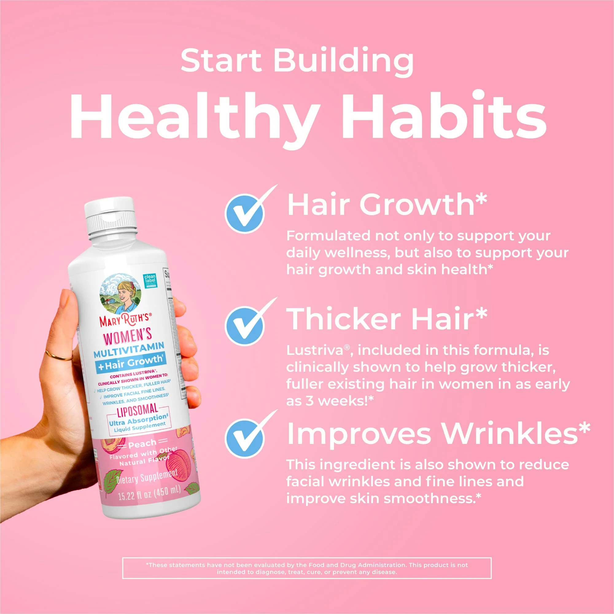 MaryRuth Organics Lustriva Hair Growth Liposomal Multivitamin | Biotin 10000 mcg - Image 14