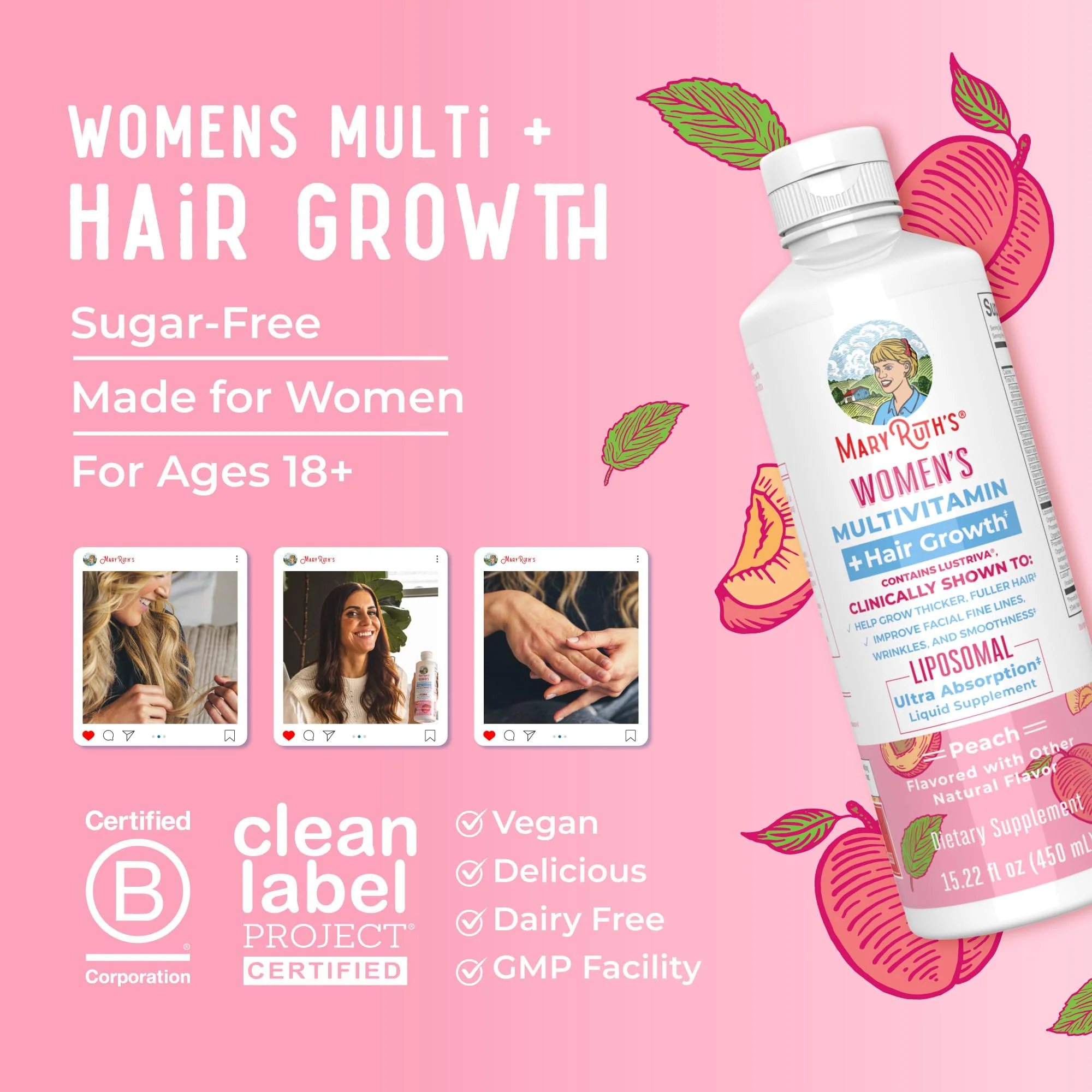 MaryRuth Organics Lustriva Hair Growth Liposomal Multivitamin | Biotin 10000 mcg - Image 17