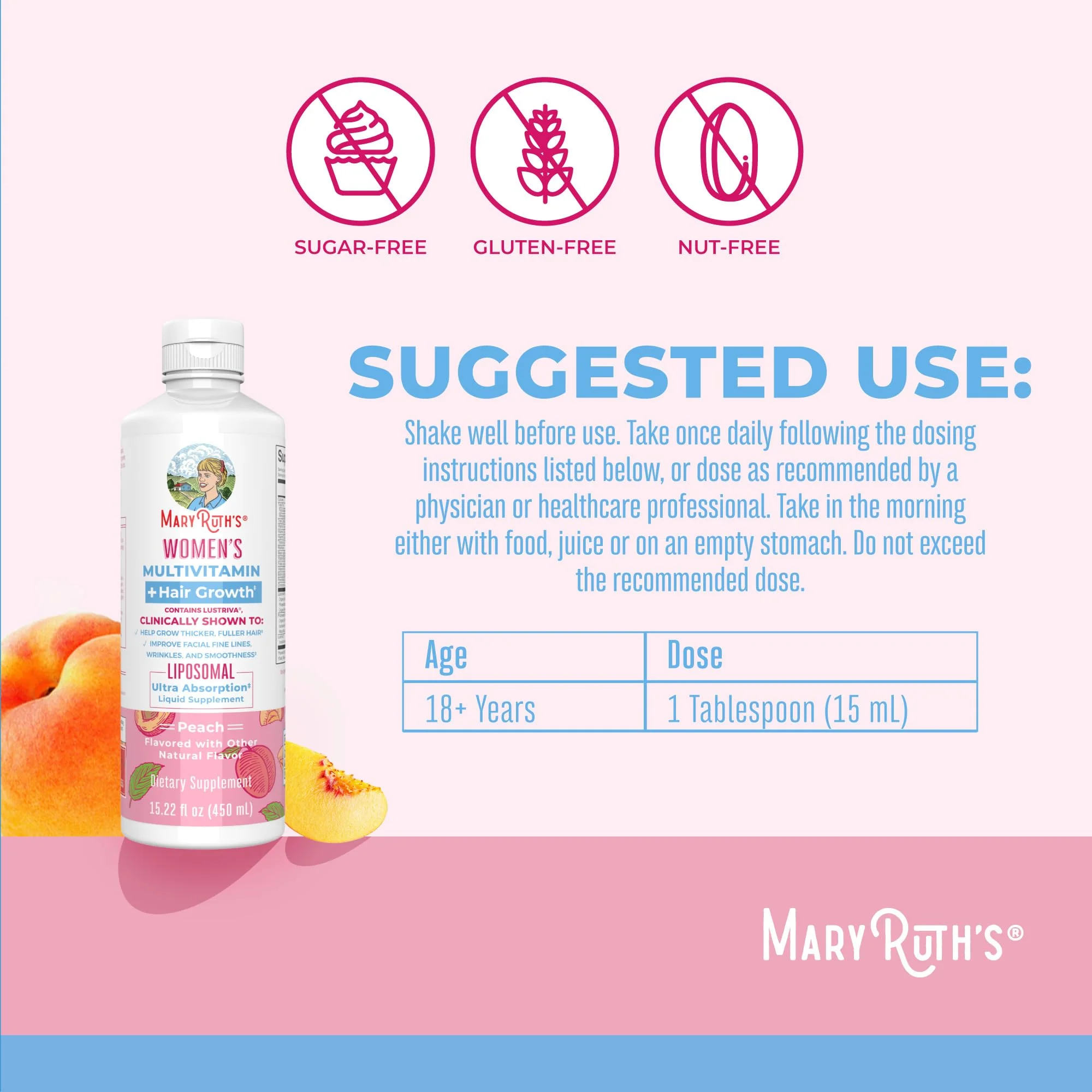 MaryRuth Organics Lustriva Hair Growth Liposomal Multivitamin | Biotin 10000 mcg - Image 4