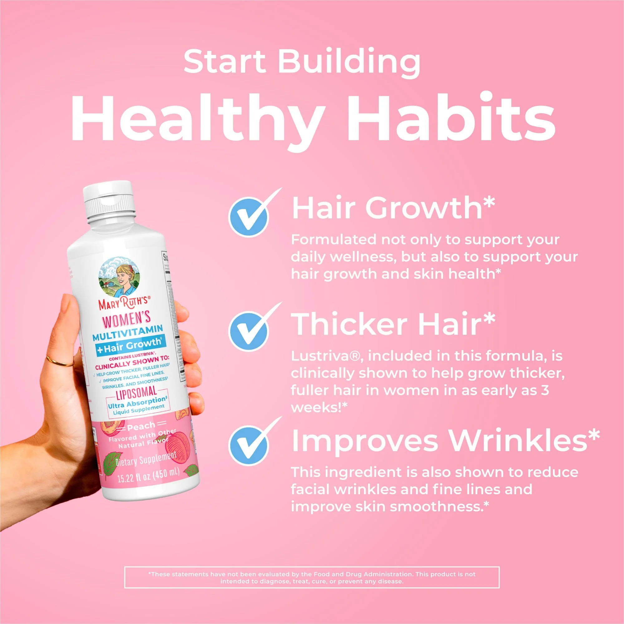 MaryRuth Organics Lustriva Hair Growth Liposomal Multivitamin | Biotin 10000 mcg - Image 5