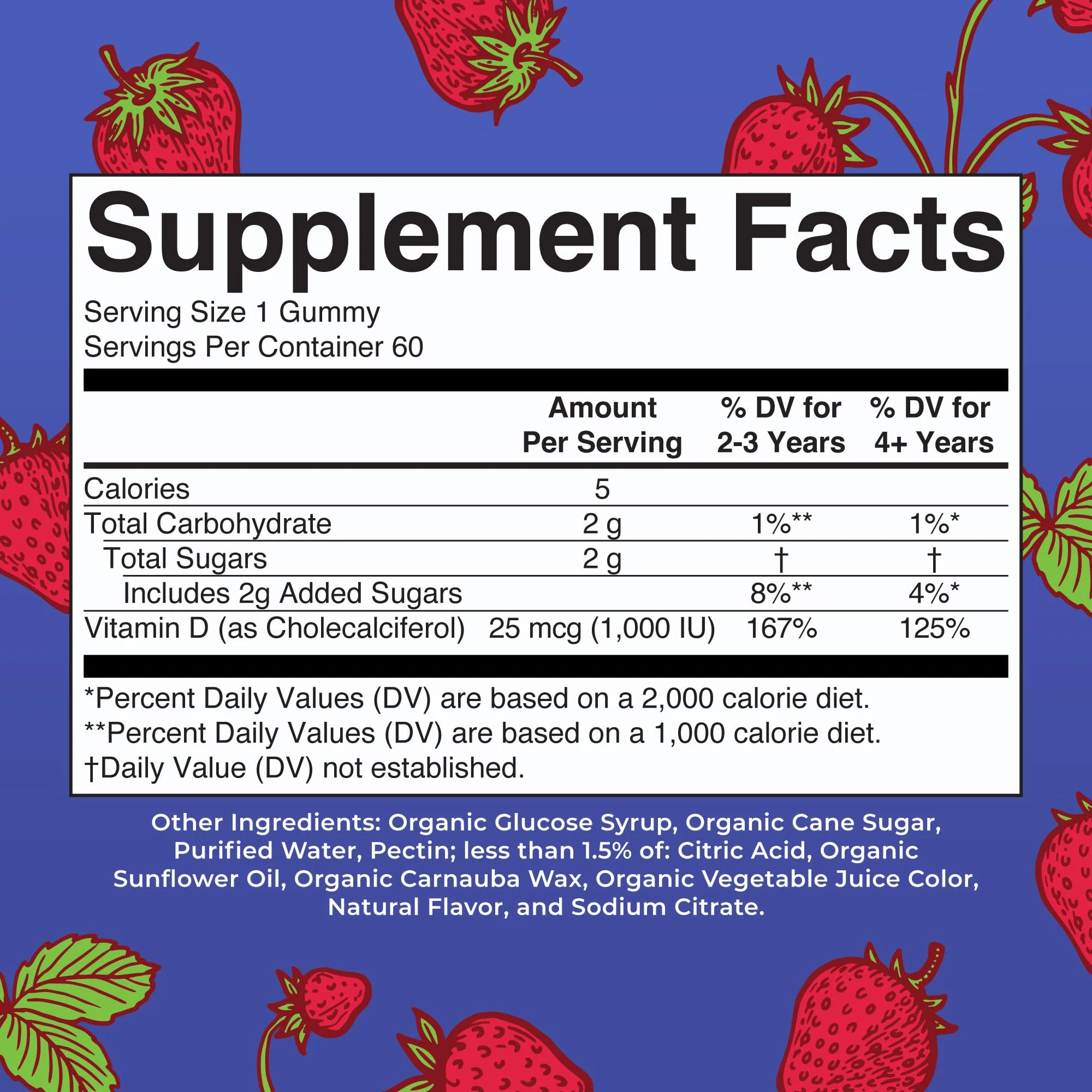 MaryRuth Organics Organic Vitamin D3 Gummies 1000 IU | USDA Organic | 60 Count - Image 2