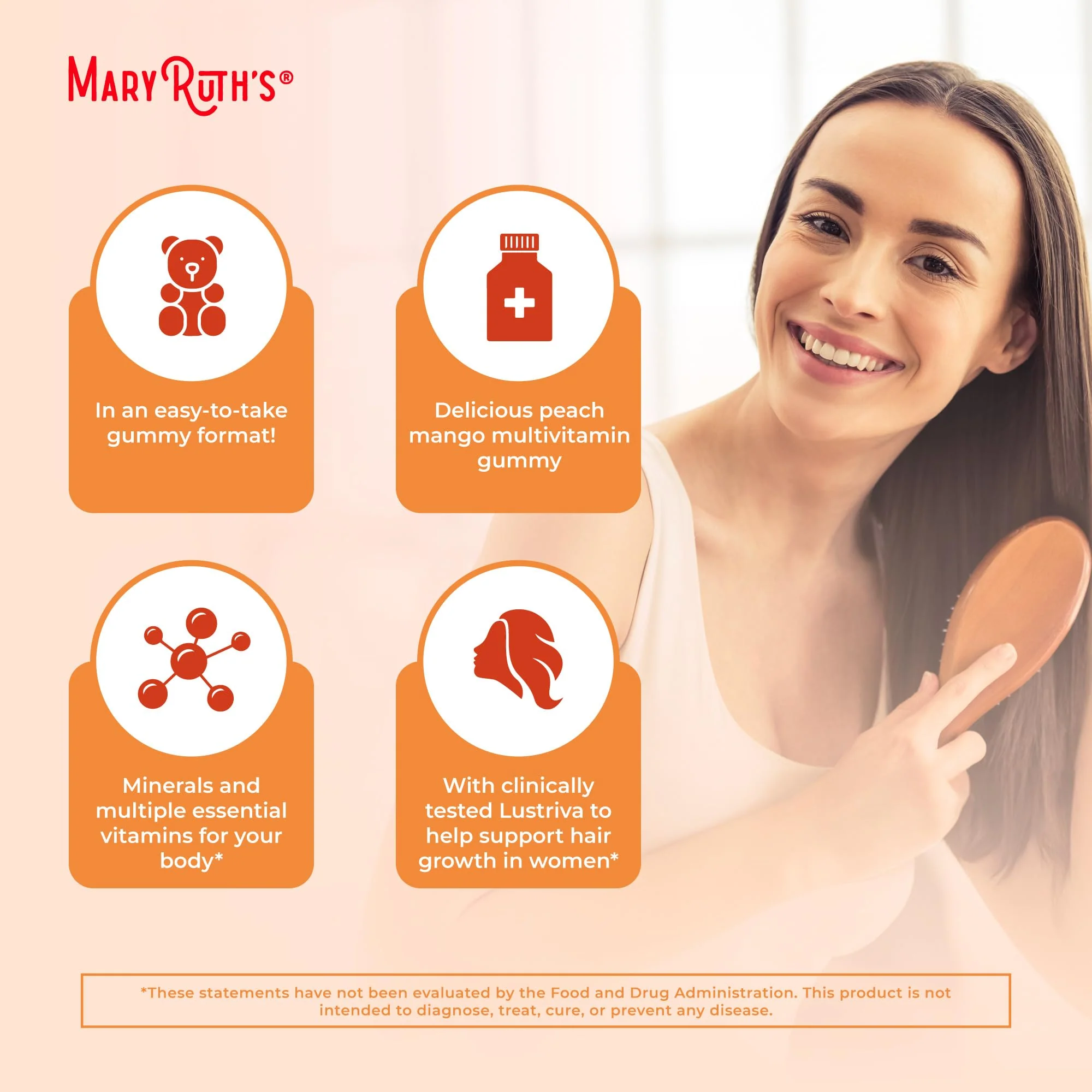 MaryRuth's Hair Growth Gummies with Lustriva | Biotin 10000 mcg | 30 Servings - Image 6