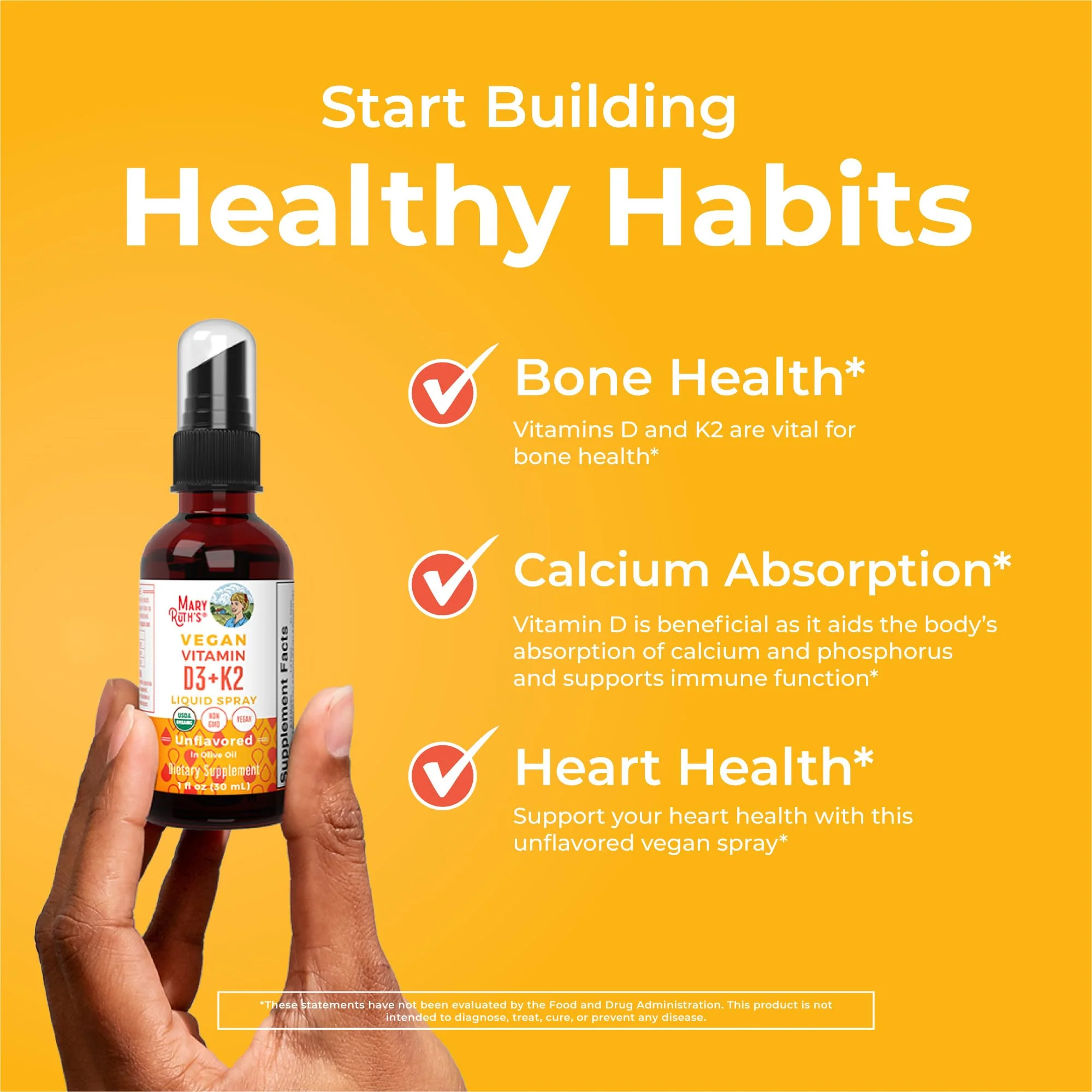 MaryRuth's Vitamin D3 + K2 Liquid Spray | Vegan, Organic, Gluten Free | 1 fl oz - Image 5