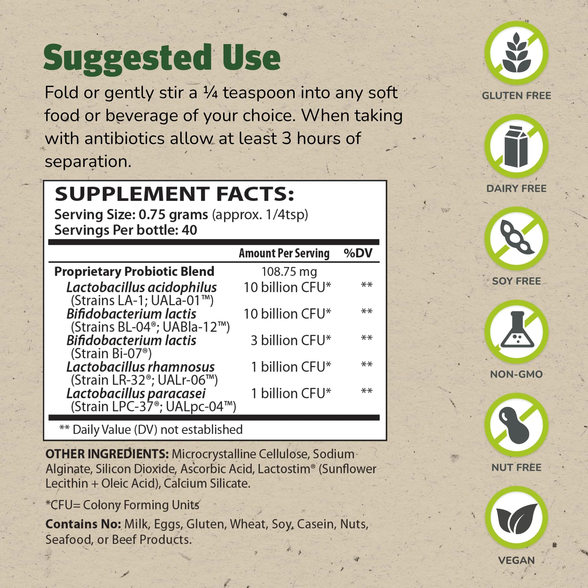 Master Supplements Granular Theralac – 1.05 oz Probiotic Powder for Gut Health | 40 Servings | Vegan & Gluten Free - Image 2