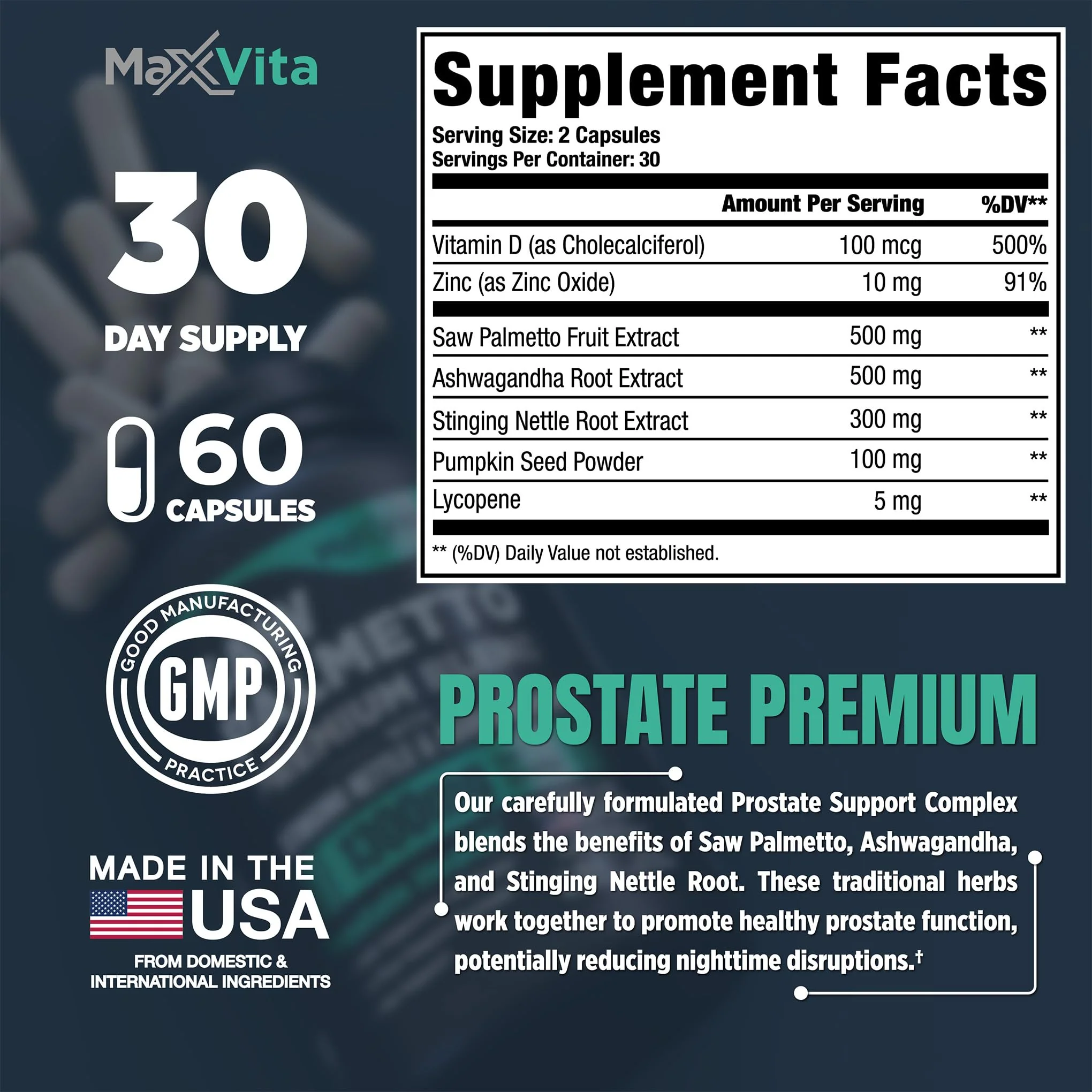 MaxVita Prostate Premium - Saw Palmetto, Nettle & Ashwagandha for Men, 60 Count - Image 14