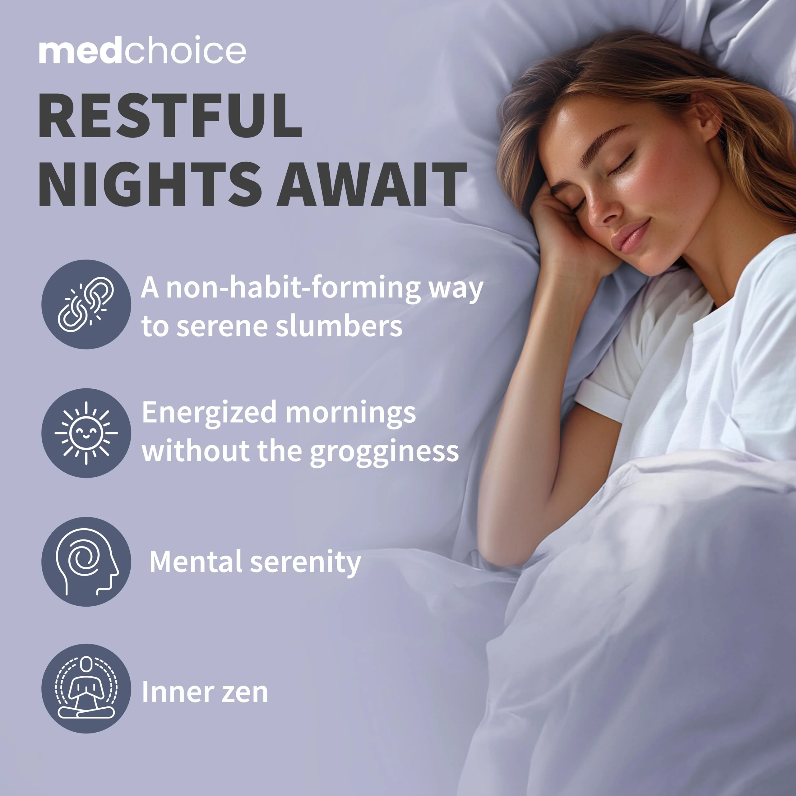 MEDCHOICE 12-in-1 Sleep Support Capsules – Melatonin-Free, Non-Habit Forming (Pack of 2, 180 capsules) - Image 2