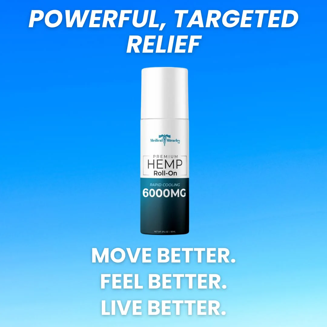 Medical Miracles Hemp Oil Roll On – 6000mg, Made in USA for Muscles, Joints & Mobility - Image 10