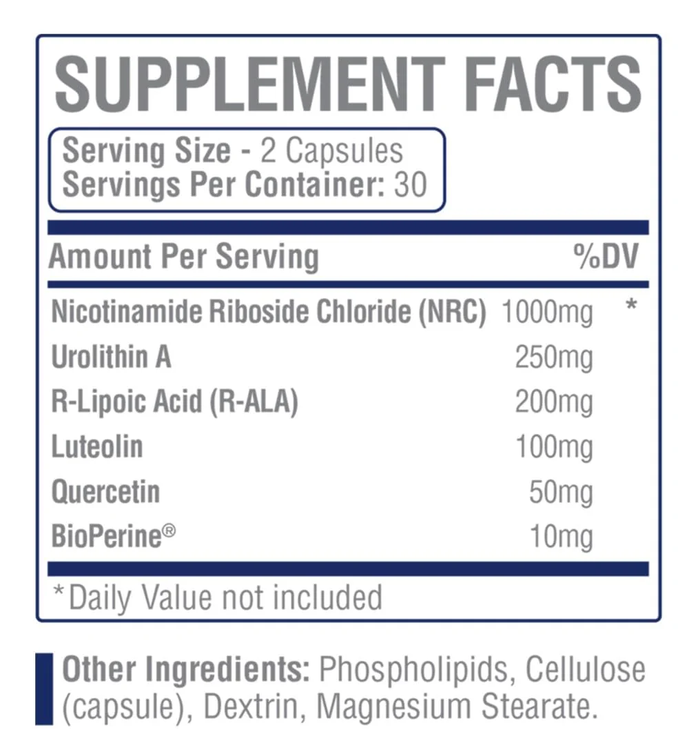 MEDIWEL N-Stac2 NAD+ Supplement – 1000mg NR + Urolithin A, 60 Capsules - Image 2