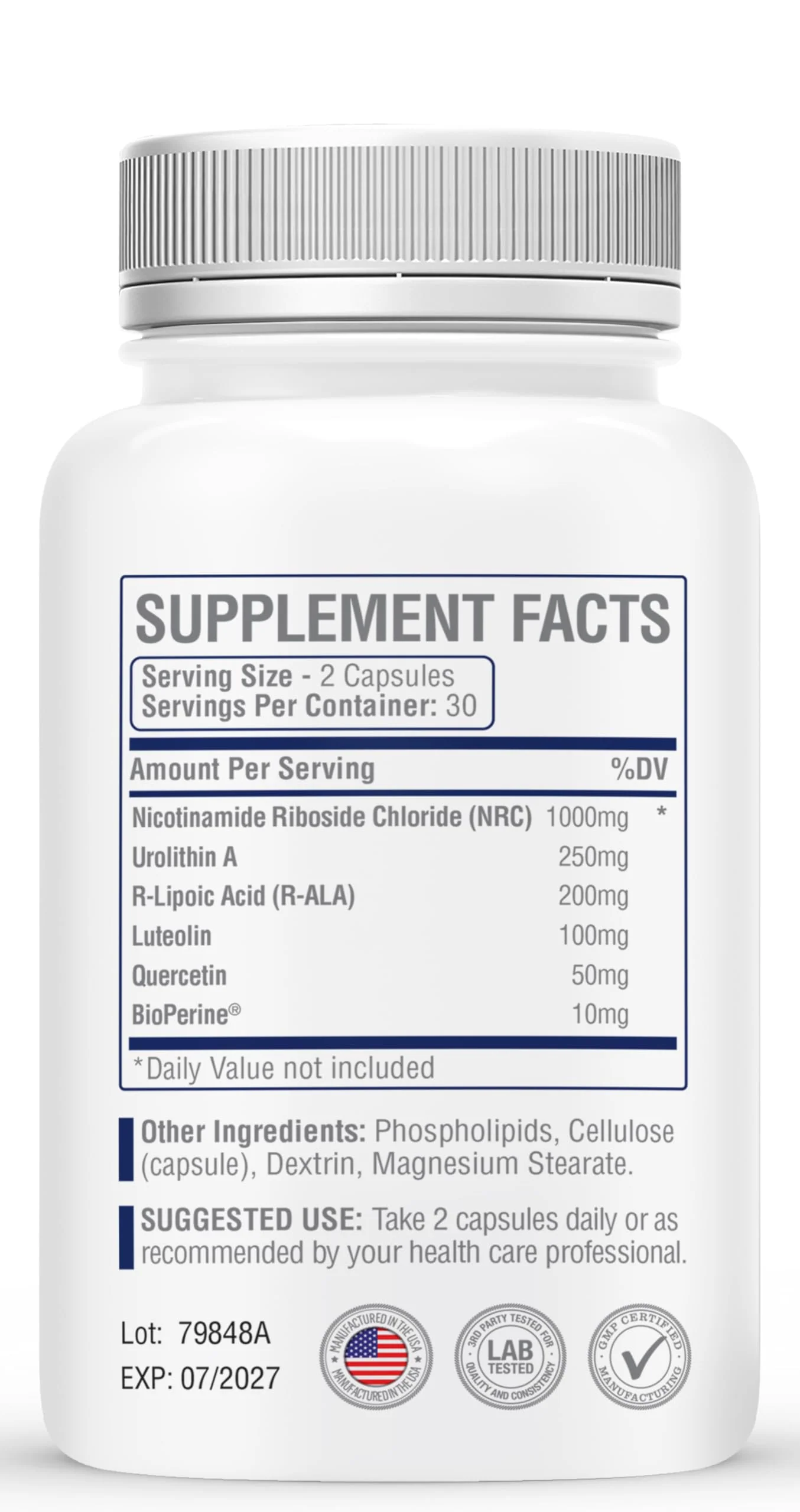 MEDIWEL N-Stac2 NAD+ Supplement – 1000mg NR + Urolithin A, 60 Capsules - Image 4