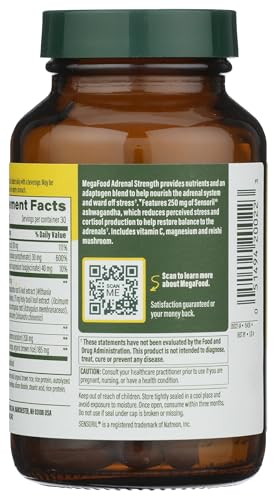 MegaFood Adrenal Strength - Adrenal Support with Ashwagandha, Magnesium Glycinate, Vitamin C | Vegetarian, 60 Tablets - Image 2