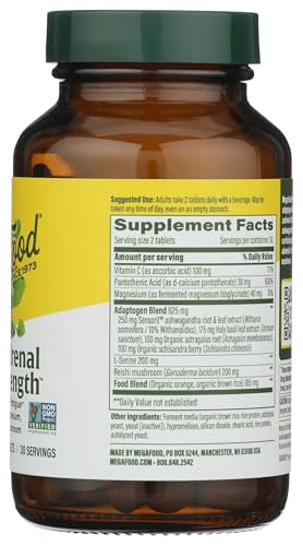 MegaFood Adrenal Strength - Adrenal Support with Ashwagandha, Magnesium Glycinate, Vitamin C | Vegetarian, 60 Tablets - Image 5
