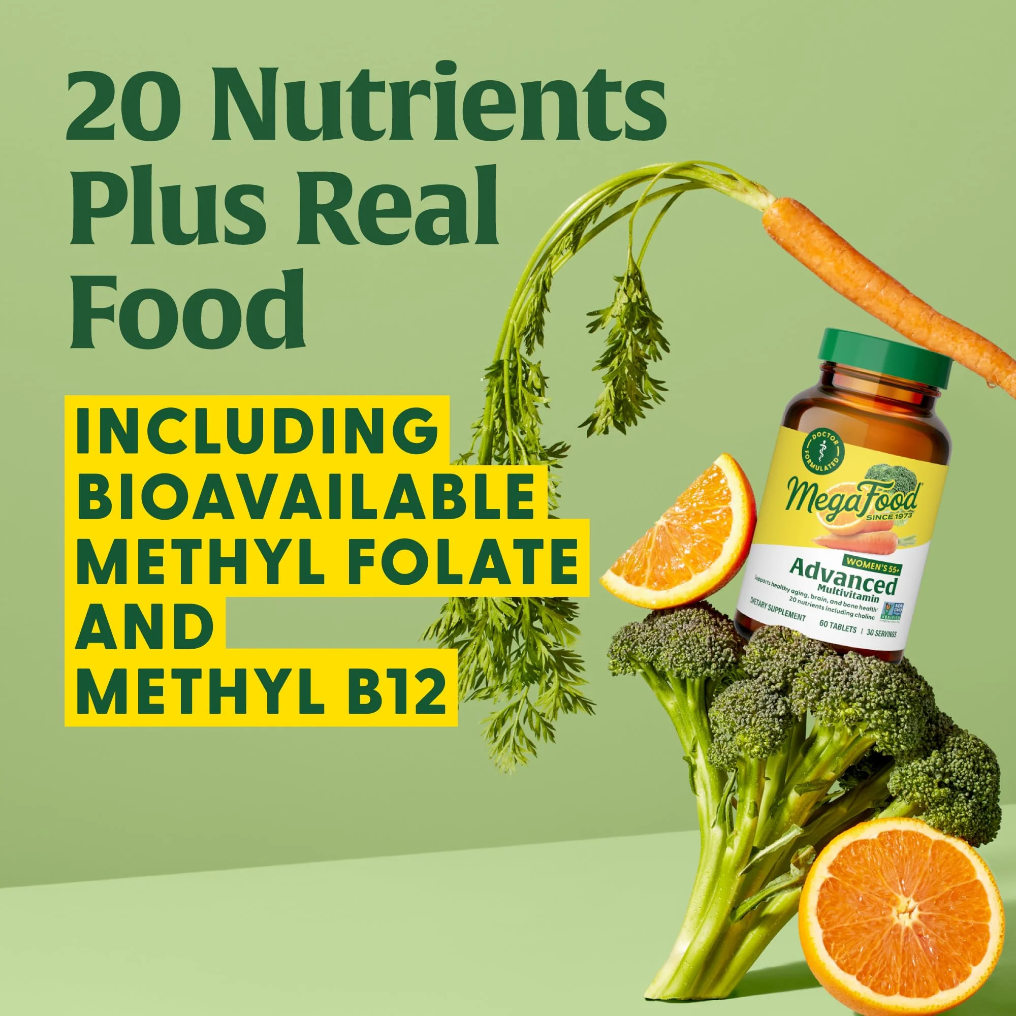 MegaFood Advanced Multivitamin for Women 55+ – Vegetarian, Methylated B12 & Folate, Vitamin D3, 120 Tablets (60 Servings) - Image 11