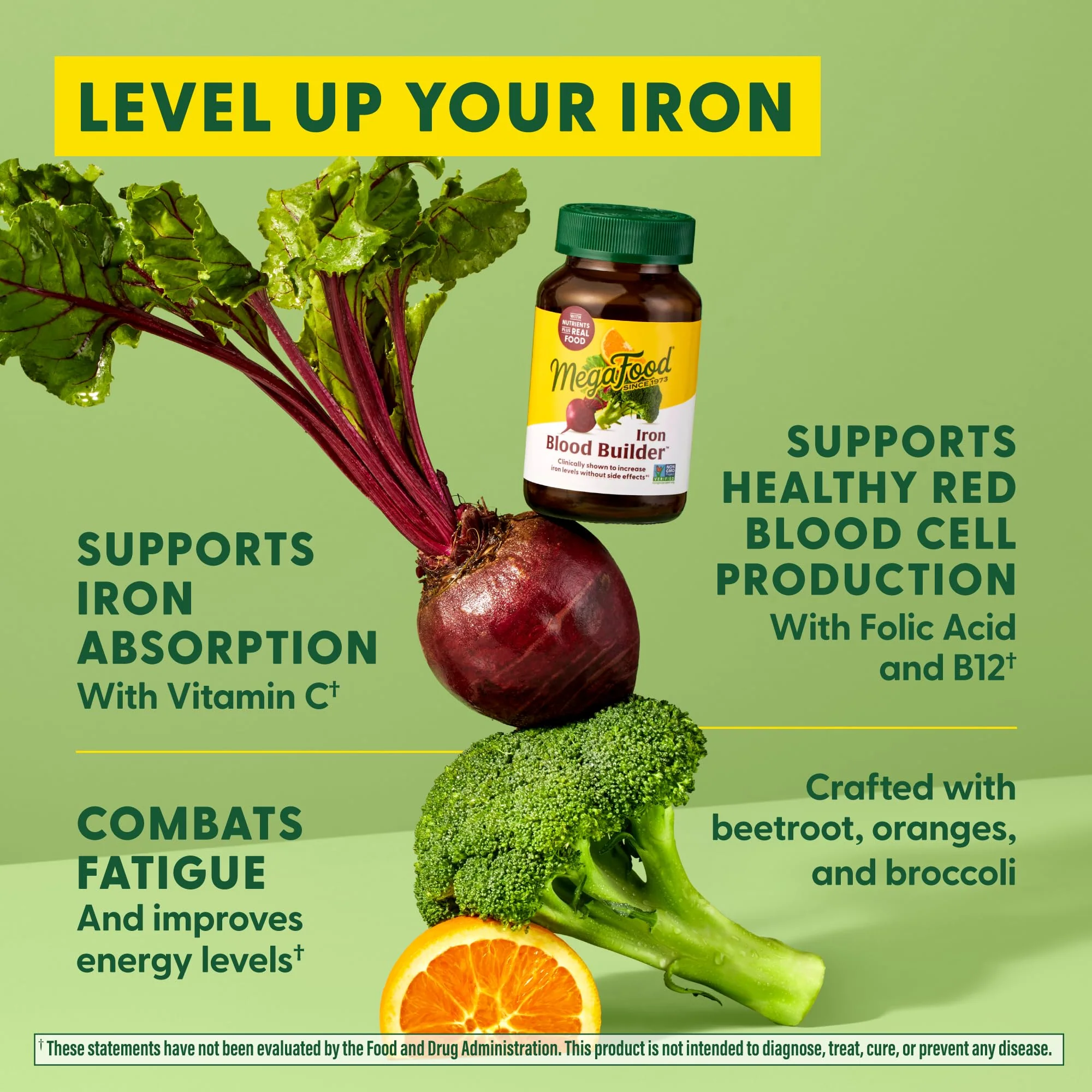 MegaFood Blood Builder Iron Supplement for Women & Men - 180 Tablets - Vegan - Image 5