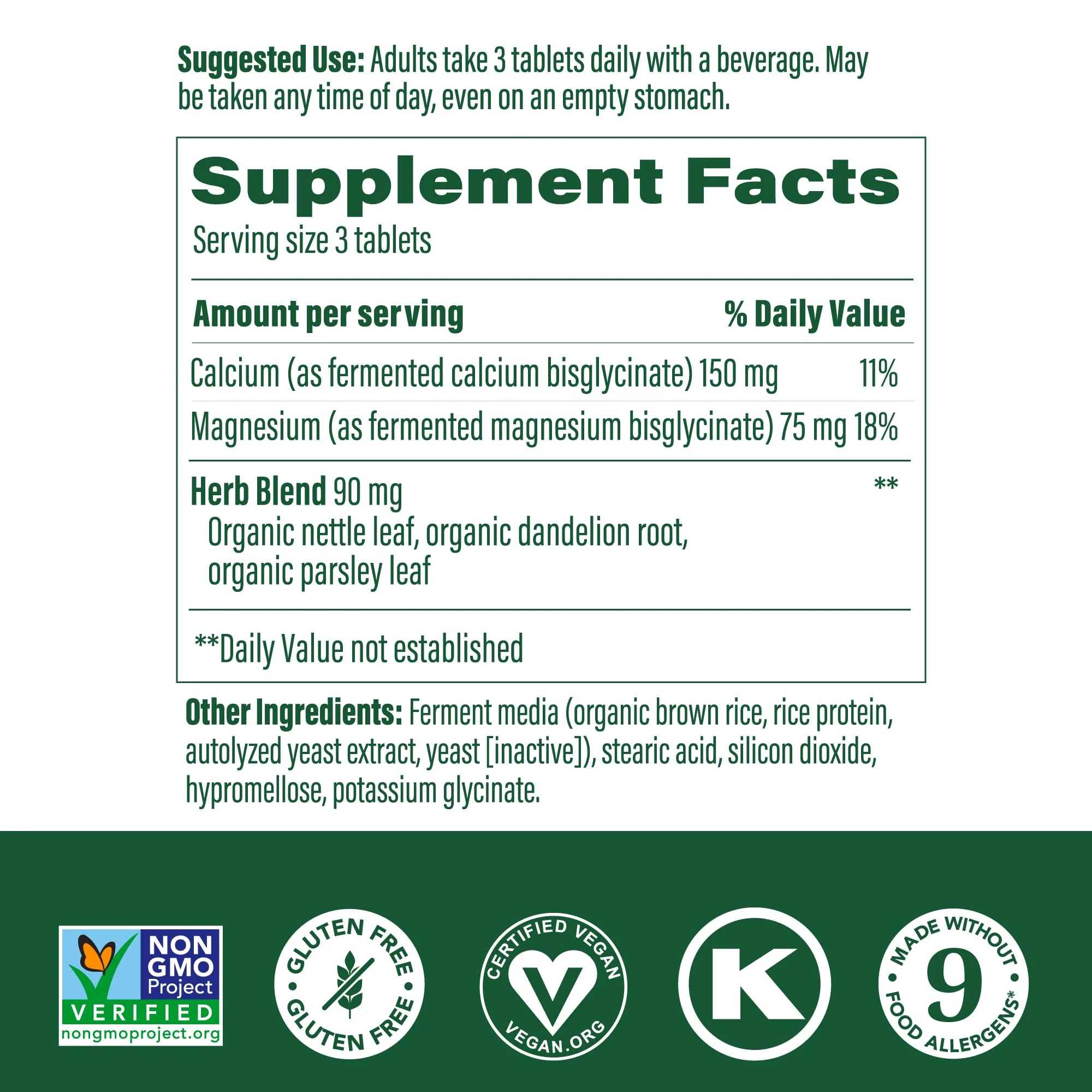 MegaFood Calcium Magnesium Supplement – Supports Bone Health & Heart Health – Non-GMO, Vegan, 60 Tablets - Image 2