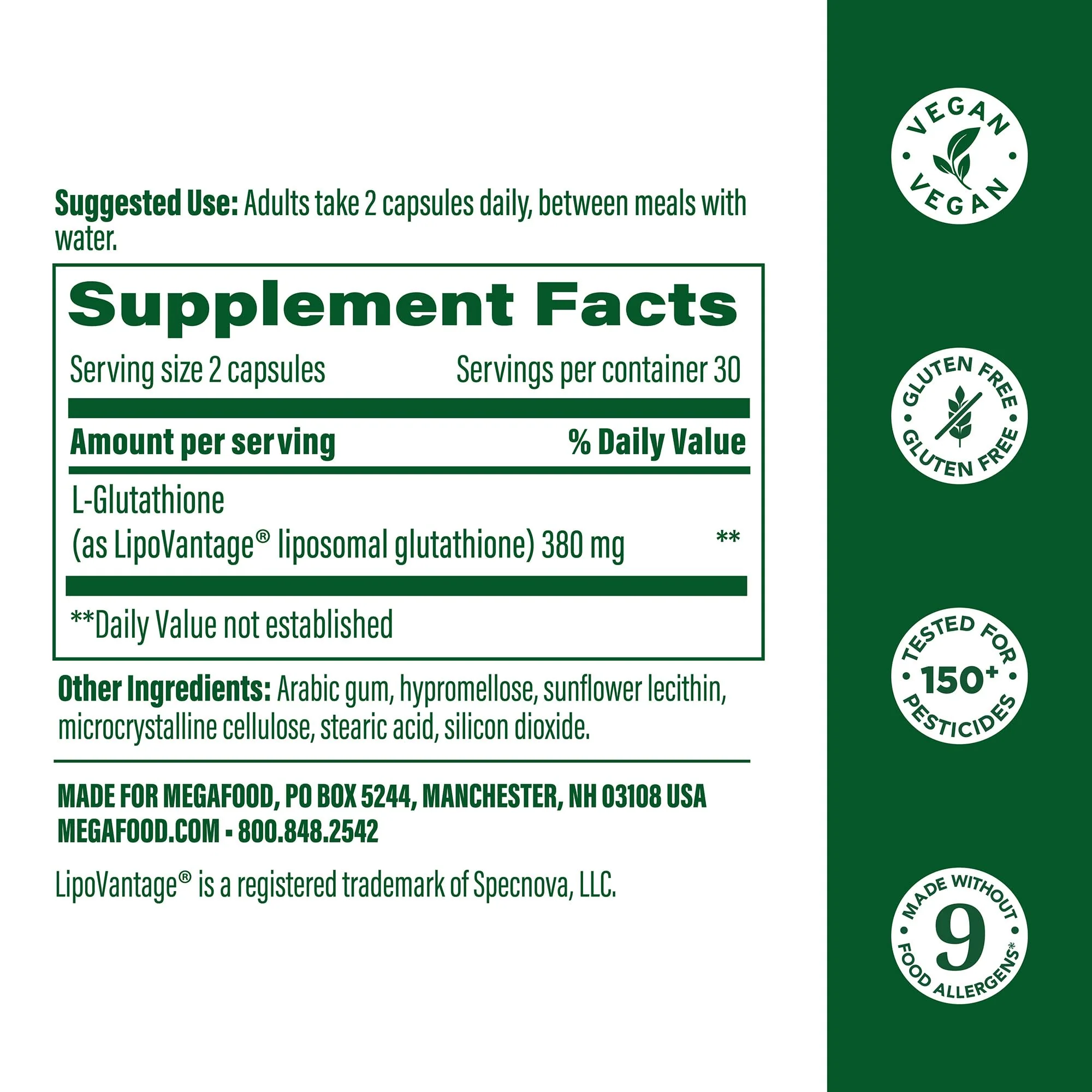MegaFood High Absorption Liposomal Glutathione — Gluten Free, Vegan | 60 Capsules - Image 11