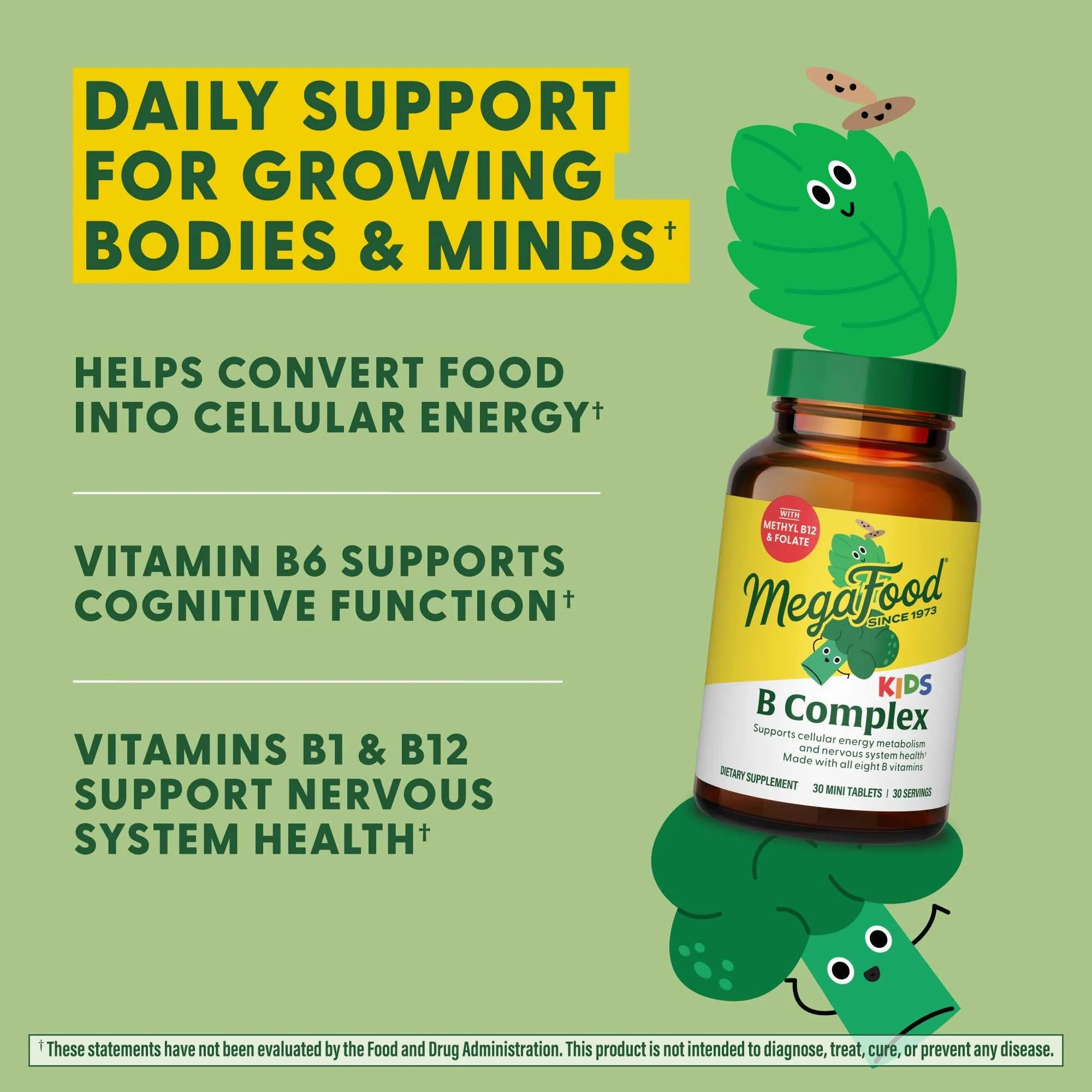 MegaFood Kids Vitamin B Complex – B12, B6, Folate, L-Theanine | Vegetarian & Gluten Free - Image 10