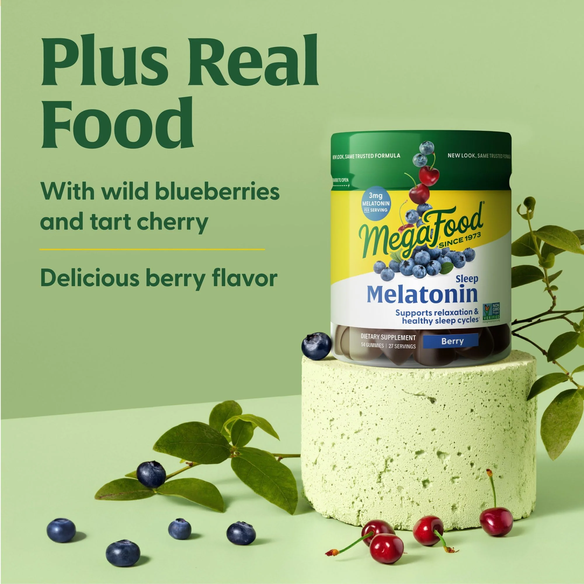 MegaFood Melatonin Gummies – 3 mg per Serving, Vegan & Non-GMO, Berry Flavor – 54 Count (3 Pack) - Image 5