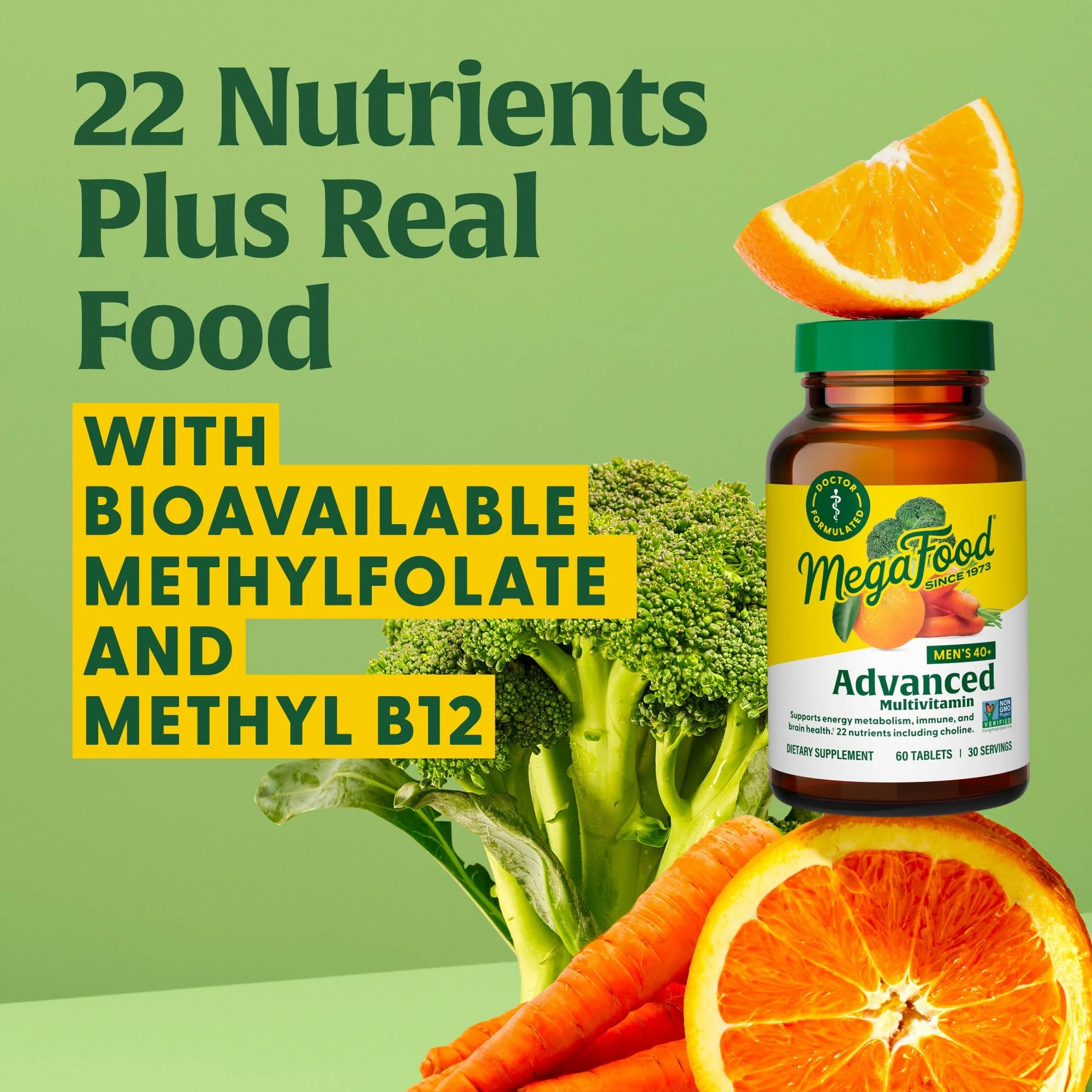 MegaFood Men's 40+ Advanced Multivitamin – Dr-Formulated, Real Food, Vegetarian (120 Tabs) - Image 4