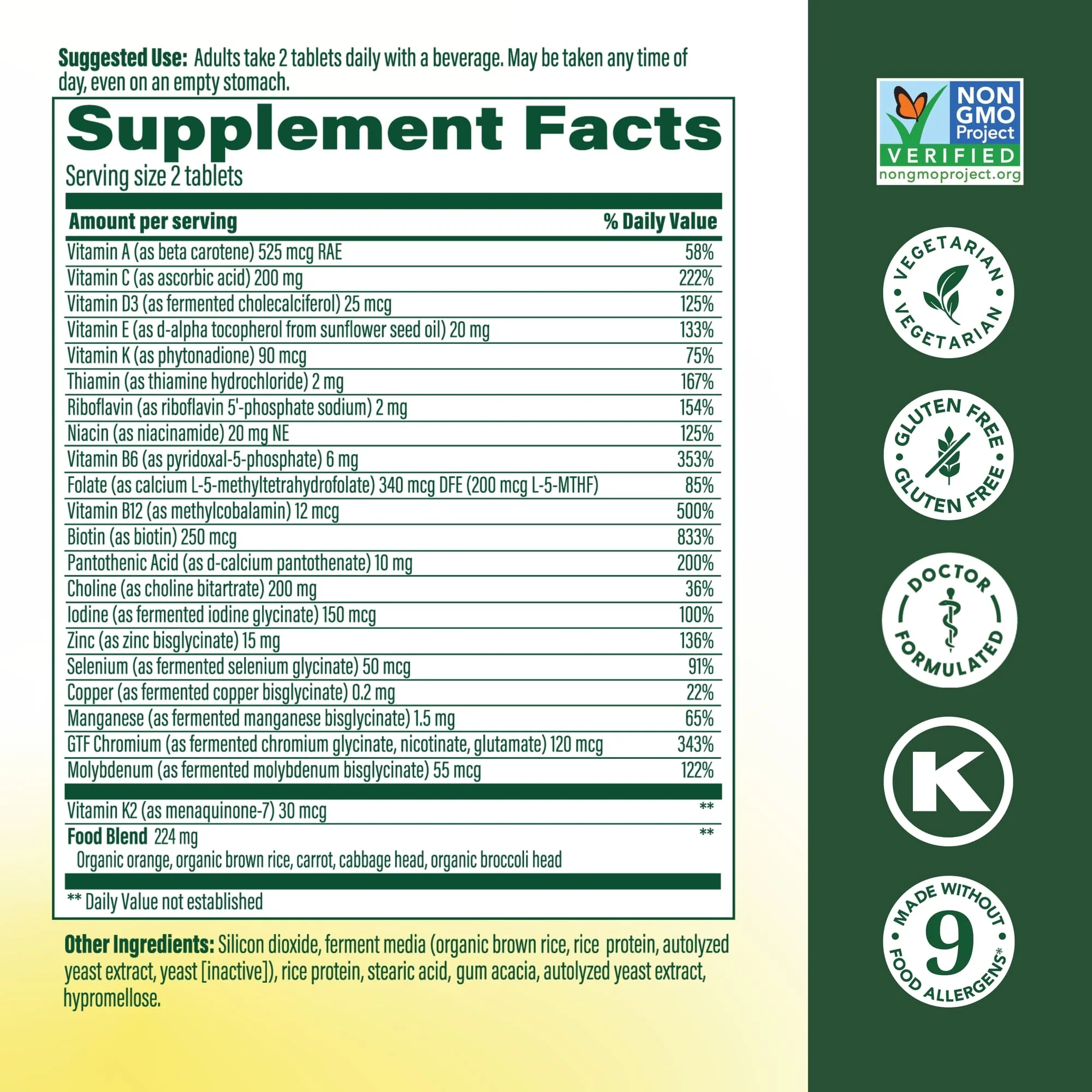 MegaFood Men's 40+ Advanced Multivitamin – Dr-Formulated, Real Food, Vegetarian (120 Tabs) - Image 9