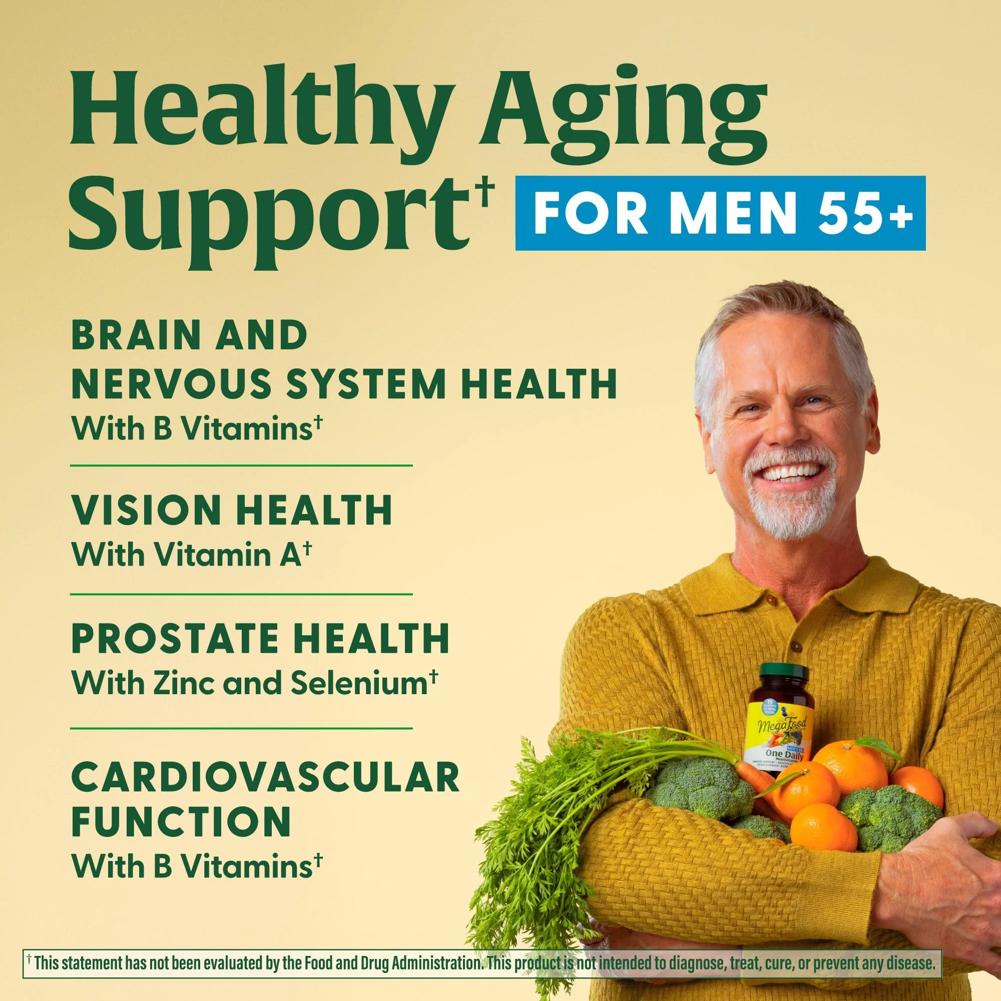 MegaFood Men's 55+ One Daily Multivitamin – Immune & Energy Support (Vegetarian) - Image 4