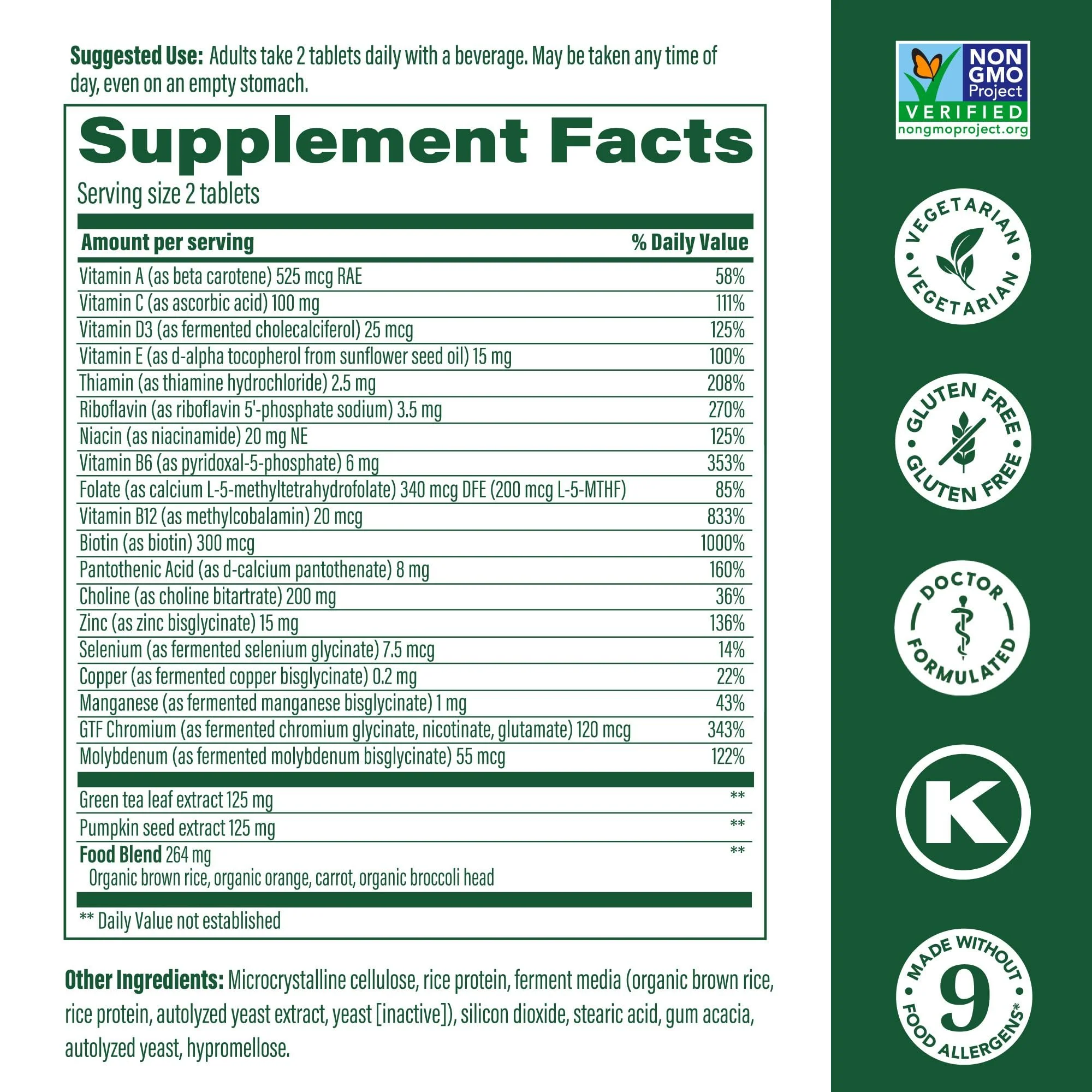 MegaFood Multi for Men 55+ – 120 Tablets | Daily Multivitamin for Men 55+ - Image 2