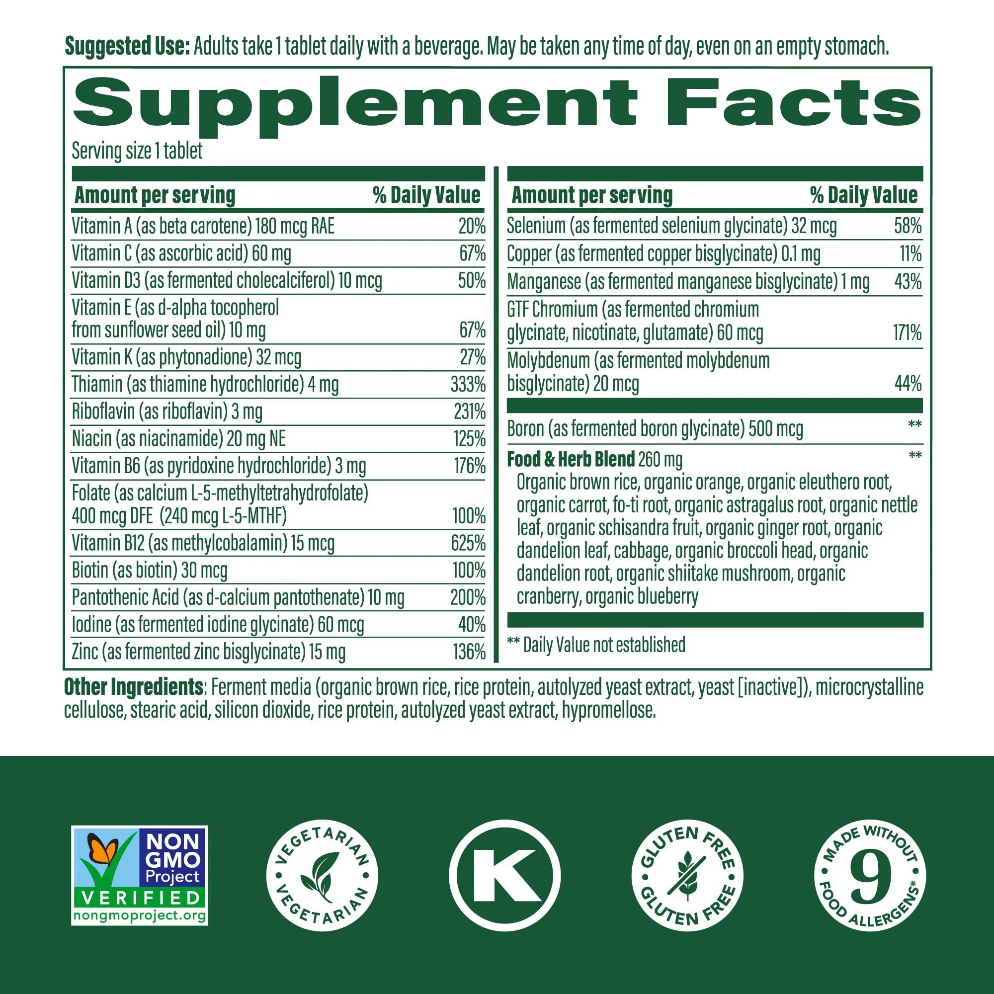 MegaFood One Daily Men's Multivitamin – Energy Metabolism, Immune Support, Vitamin D3 & B12 – Vegetarian & Gluten Free – 90 Tablets - Image 3