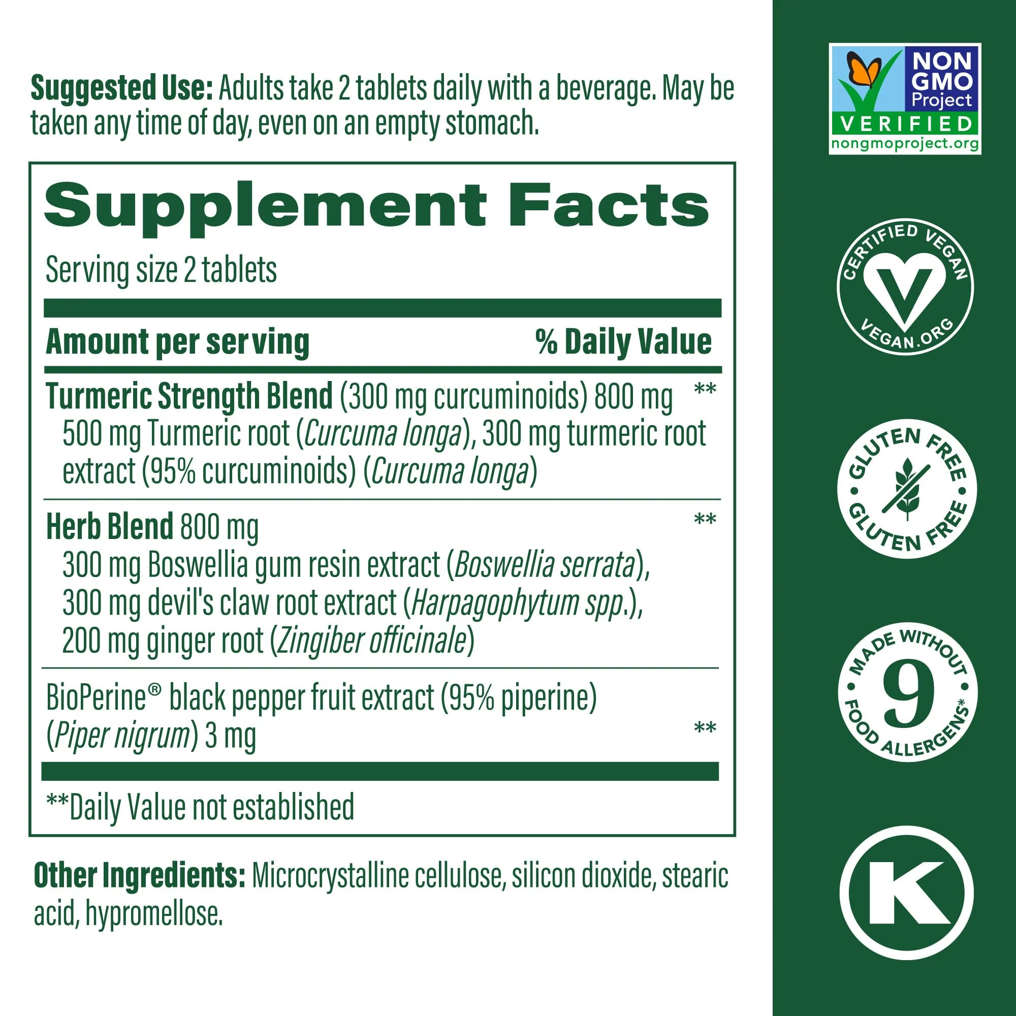 MegaFood Turmeric Curcumin - Joint Support (Vegan, Non-GMO) 60 Tablets - Image 4