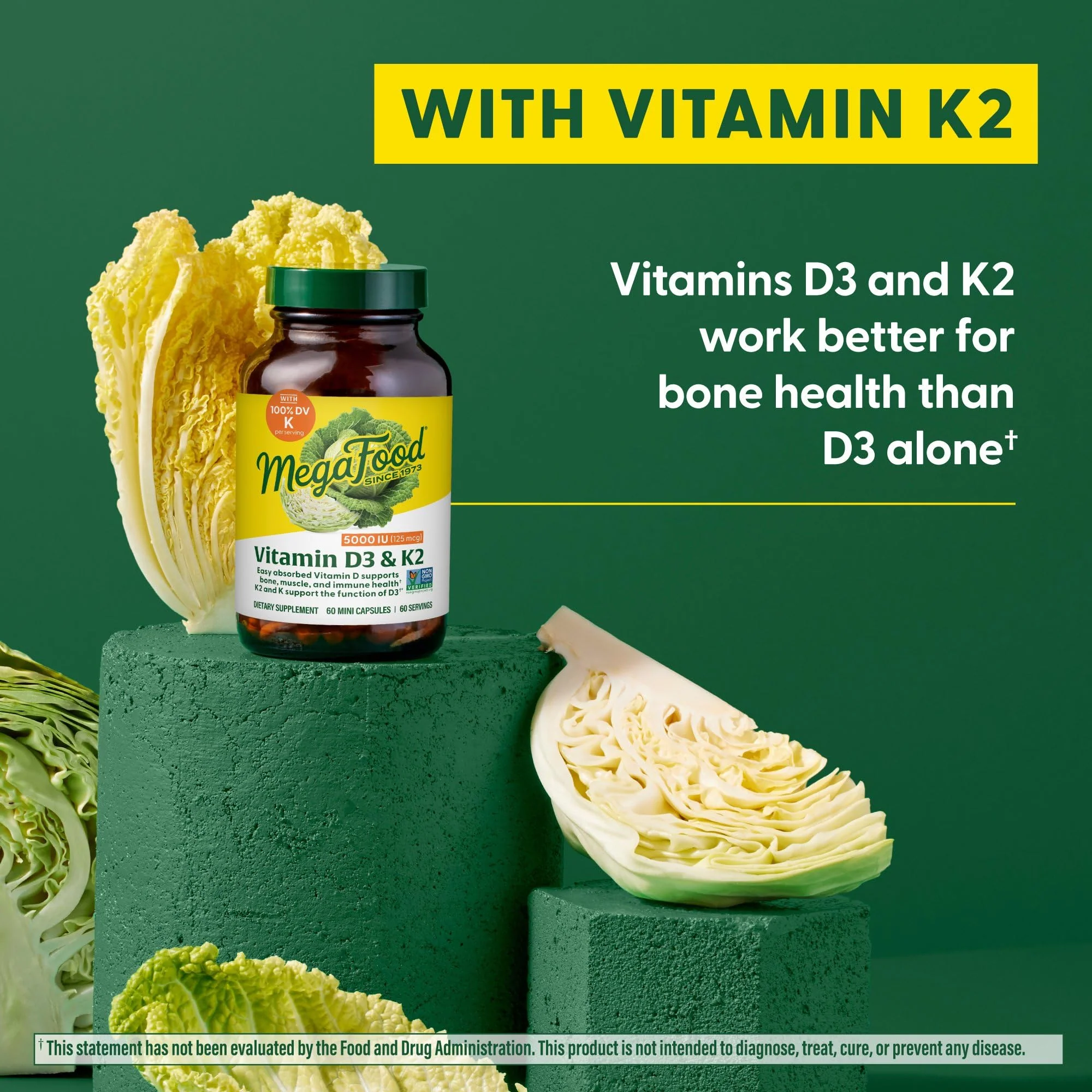 MegaFood Vitamin D3 5000 IU with K2 – Vegetarian D3/K2 for Bones, Teeth & Immune Support | 120 Mini Capsules - Image 11