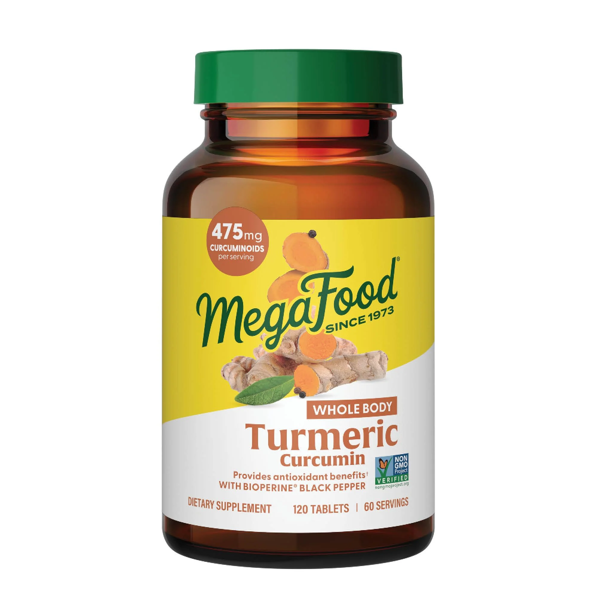 MegaFood Whole Body Turmeric Curcumin Supplement – 475 mg Curcuminoids per Serving, Black Pepper & Vitamin C (Vegan, 120 Tablets) - Image 8
