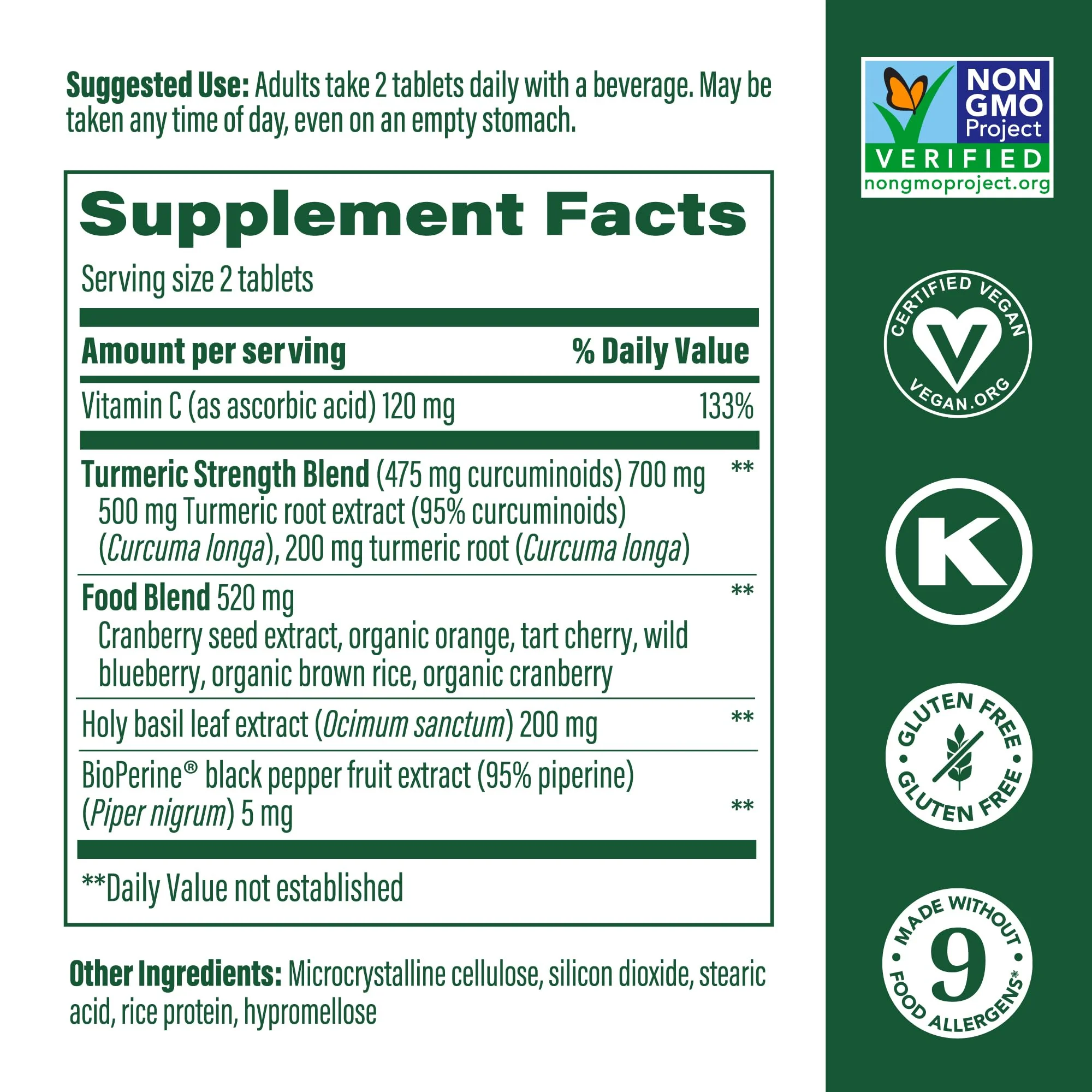 MegaFood Whole Body Turmeric Curcumin Supplement – 475 mg Curcuminoids per Serving, Black Pepper & Vitamin C (Vegan, 120 Tablets) - Image 9