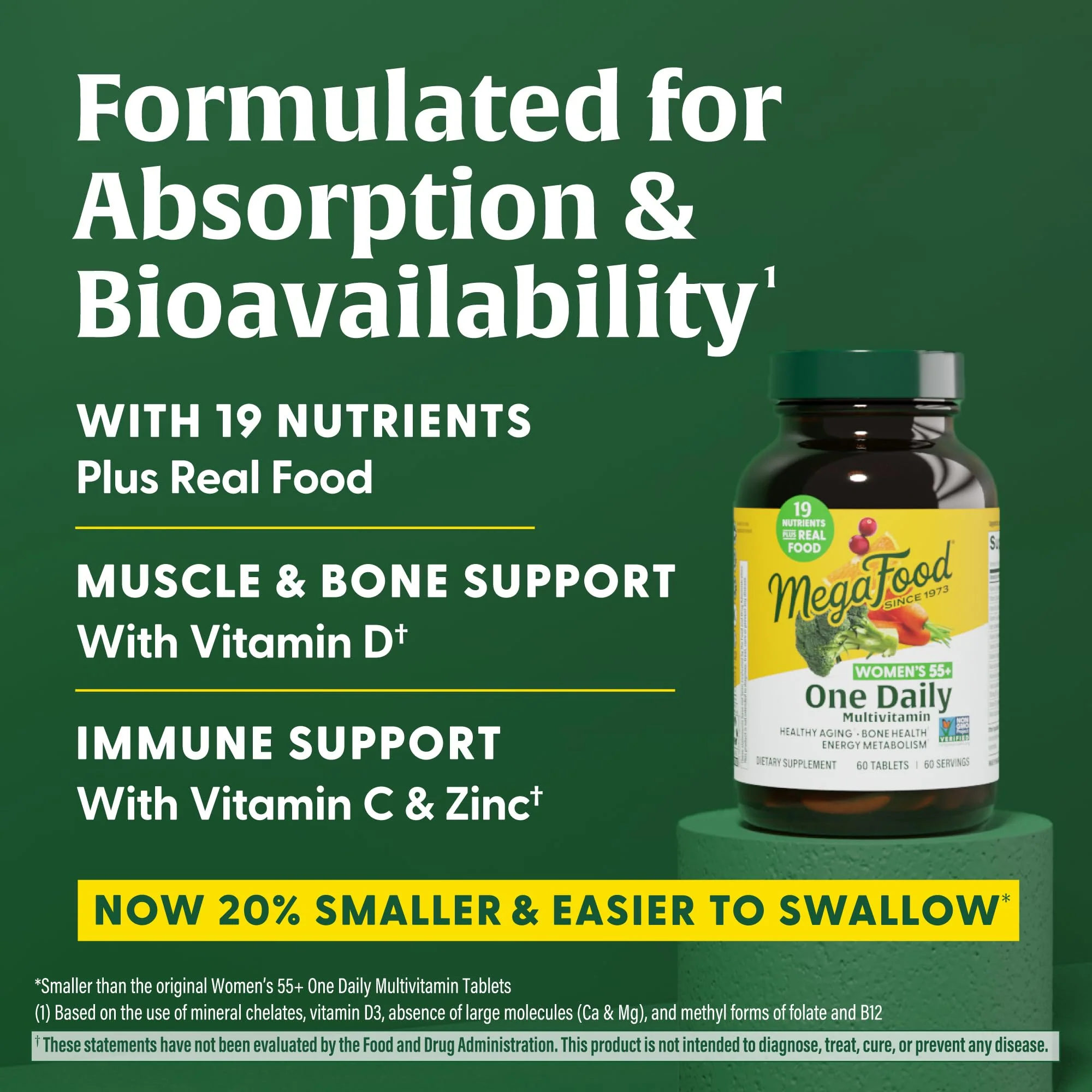 MegaFood Women 55+ One Daily Multivitamin – Vitamin D3, B12, Folate | Vegetarian - Image 3