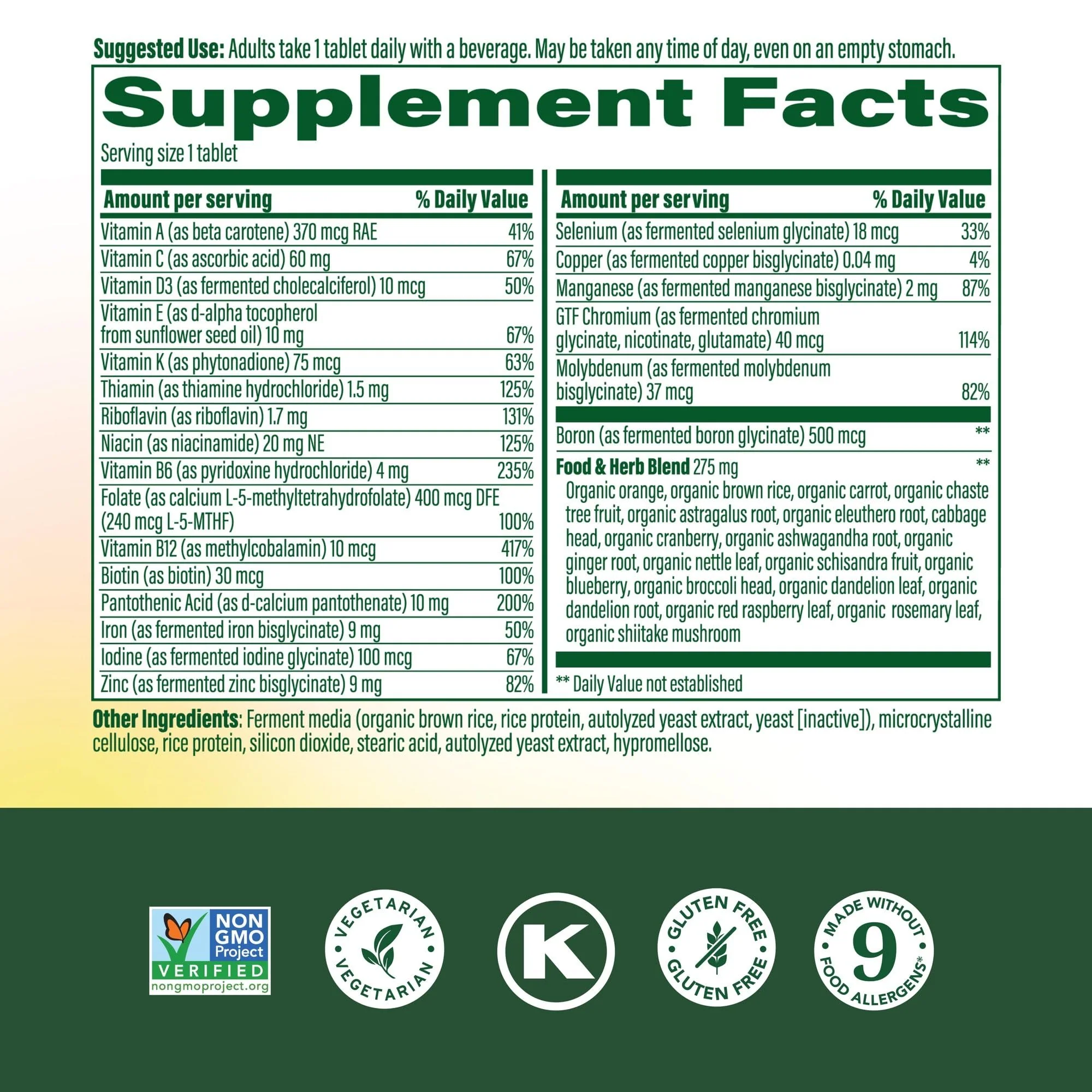 MegaFood Womens Multivitamin One Daily – Vegetarian, Gluten-Free, Iron, Vitamin C & D3, 60 Tablets - Image 10