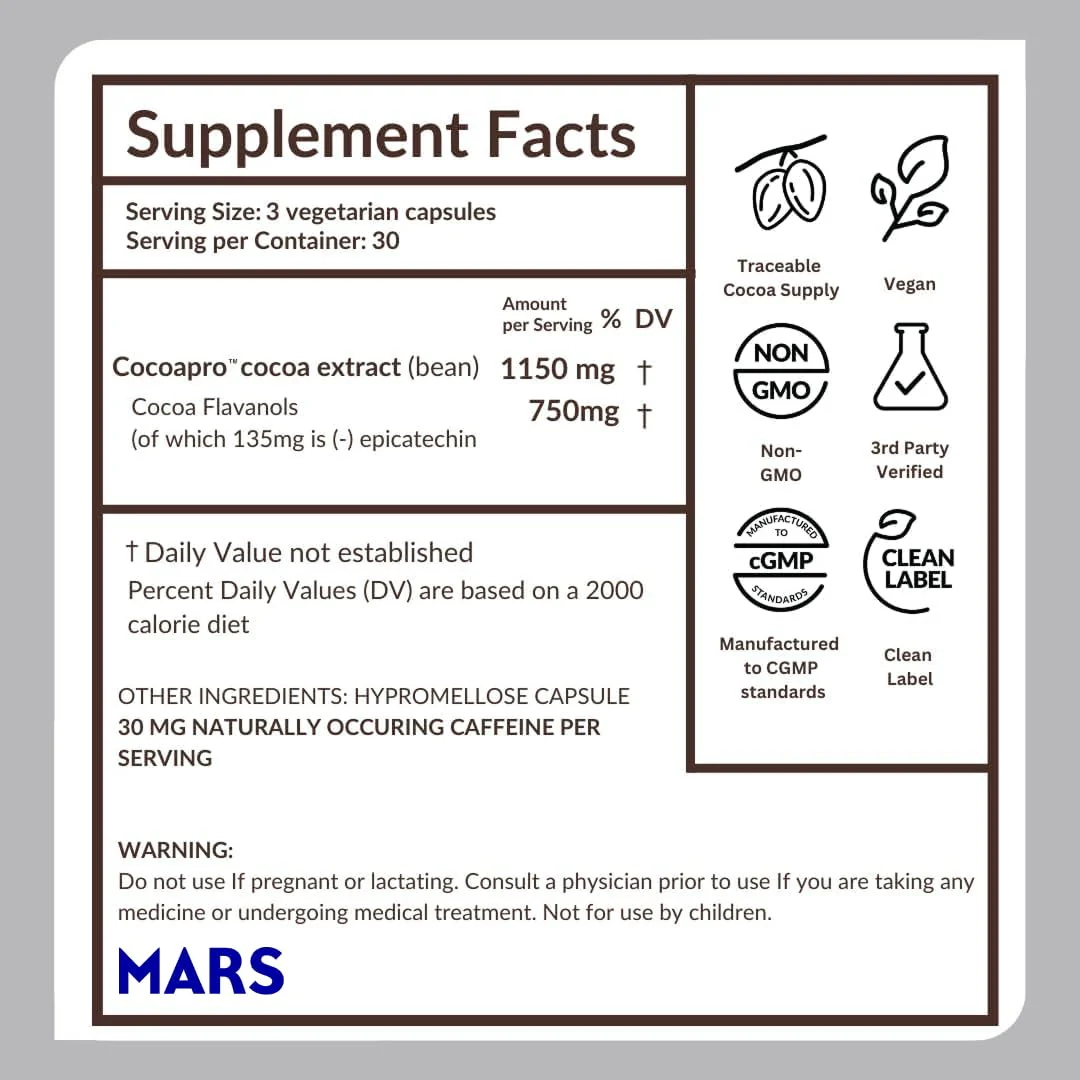Memory+ Brain Supplement by CocoaVia | Clinically Proven 750 mg Cocoa Flavanols, Sugar Free, Vegan, 60-Day Supply - Image 8