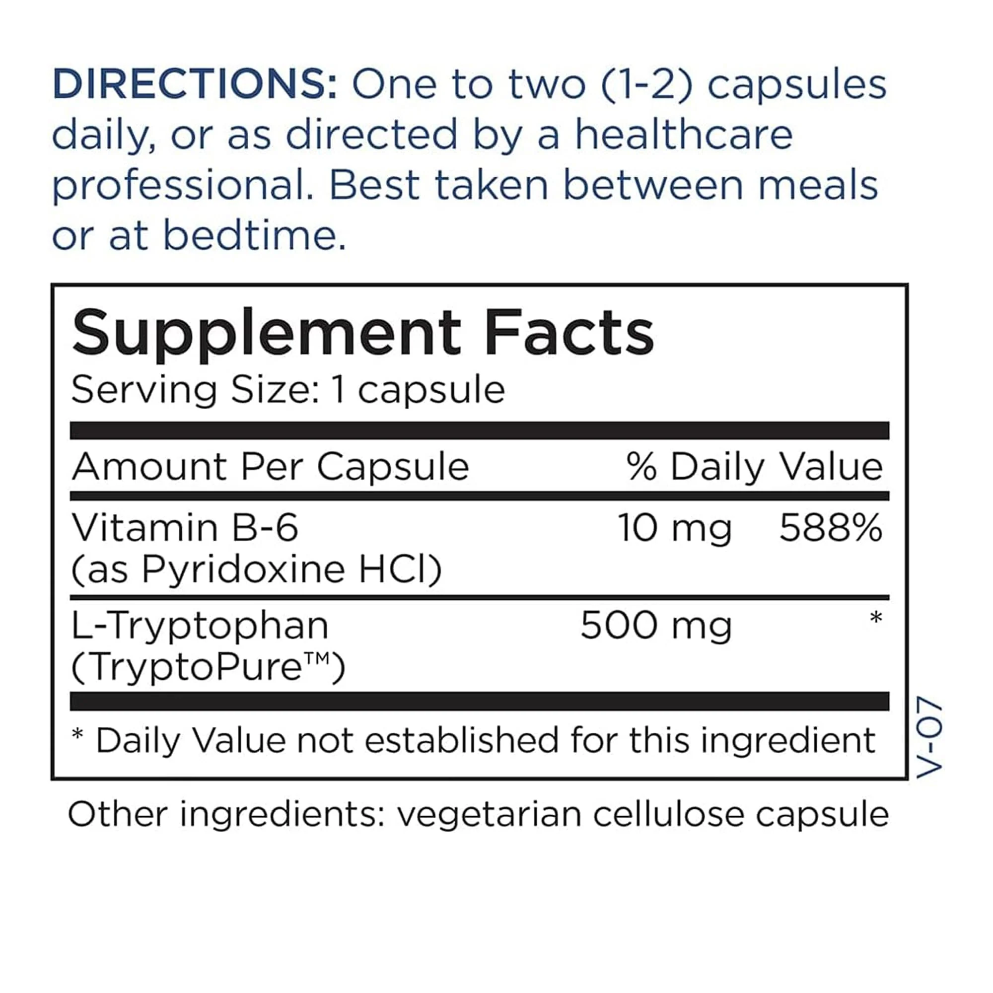 Metabolic Maintenance L-Tryptophan 500mg – Free-Form, Vitamin B6 | 60 Vegan Capsules - Image 5