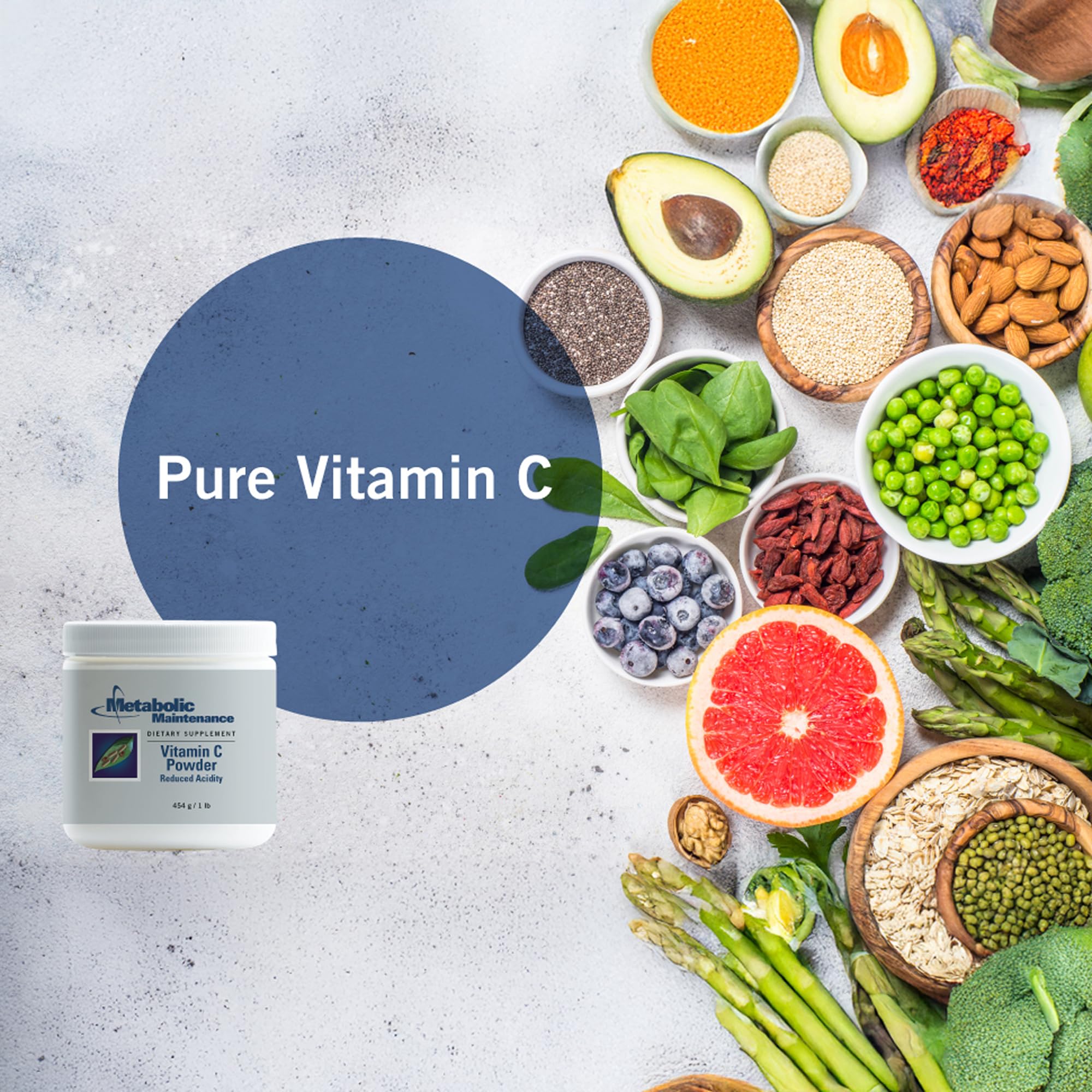 Metabolic Maintenance Pure Vitamin C Powder 1100 mg – Immune Support & Adrenal Health (Gluten Free, 1 lb) - Image 6