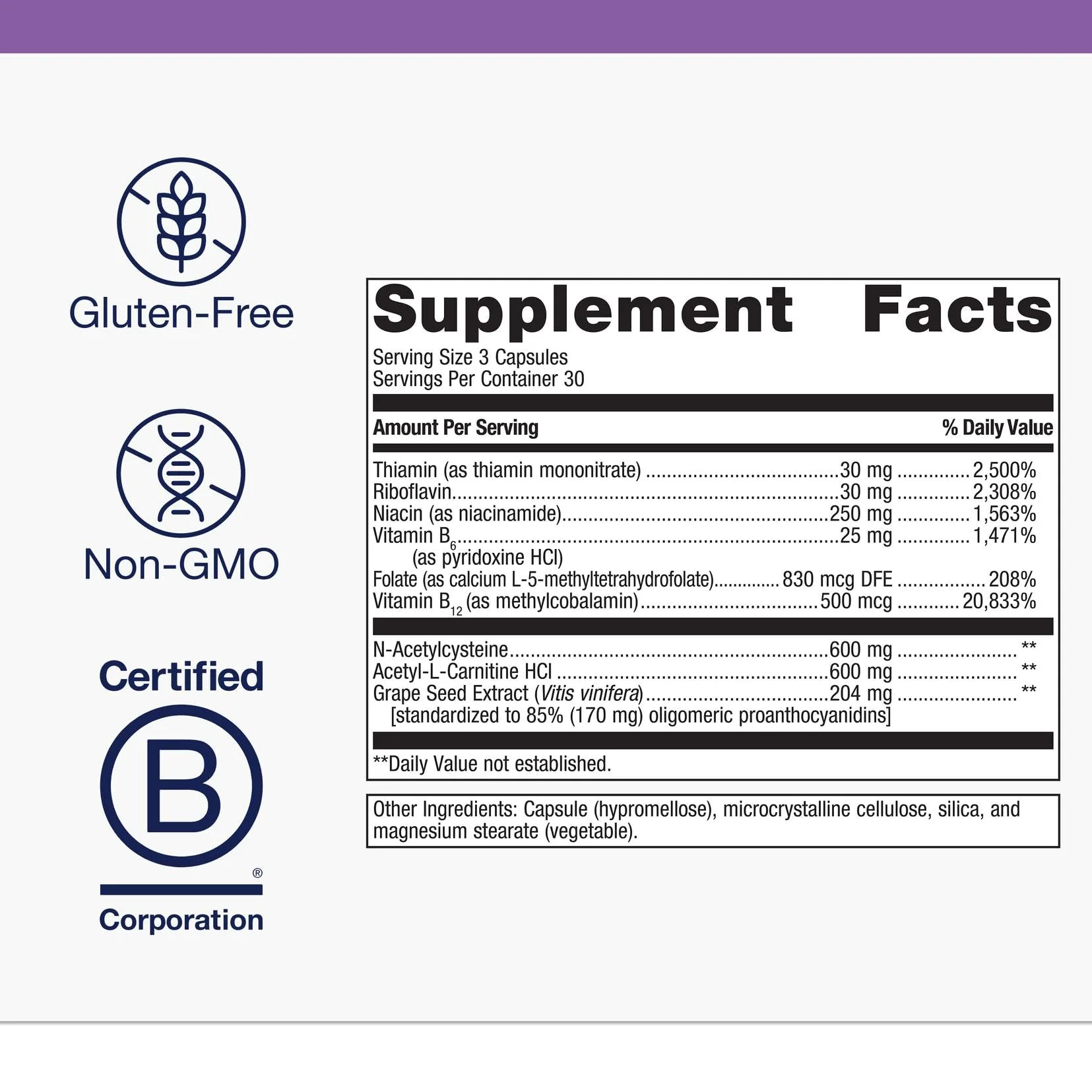 Metagenics Ceralin Forte - Comprehensive Brain Health & Energy Metabolism Support* - with B Vitamins, Acetyl-L-Carnitine, N-Acetylcysteine & Niacin - Non-GMO, Gluten-Free - 90 Capsules - Image 3