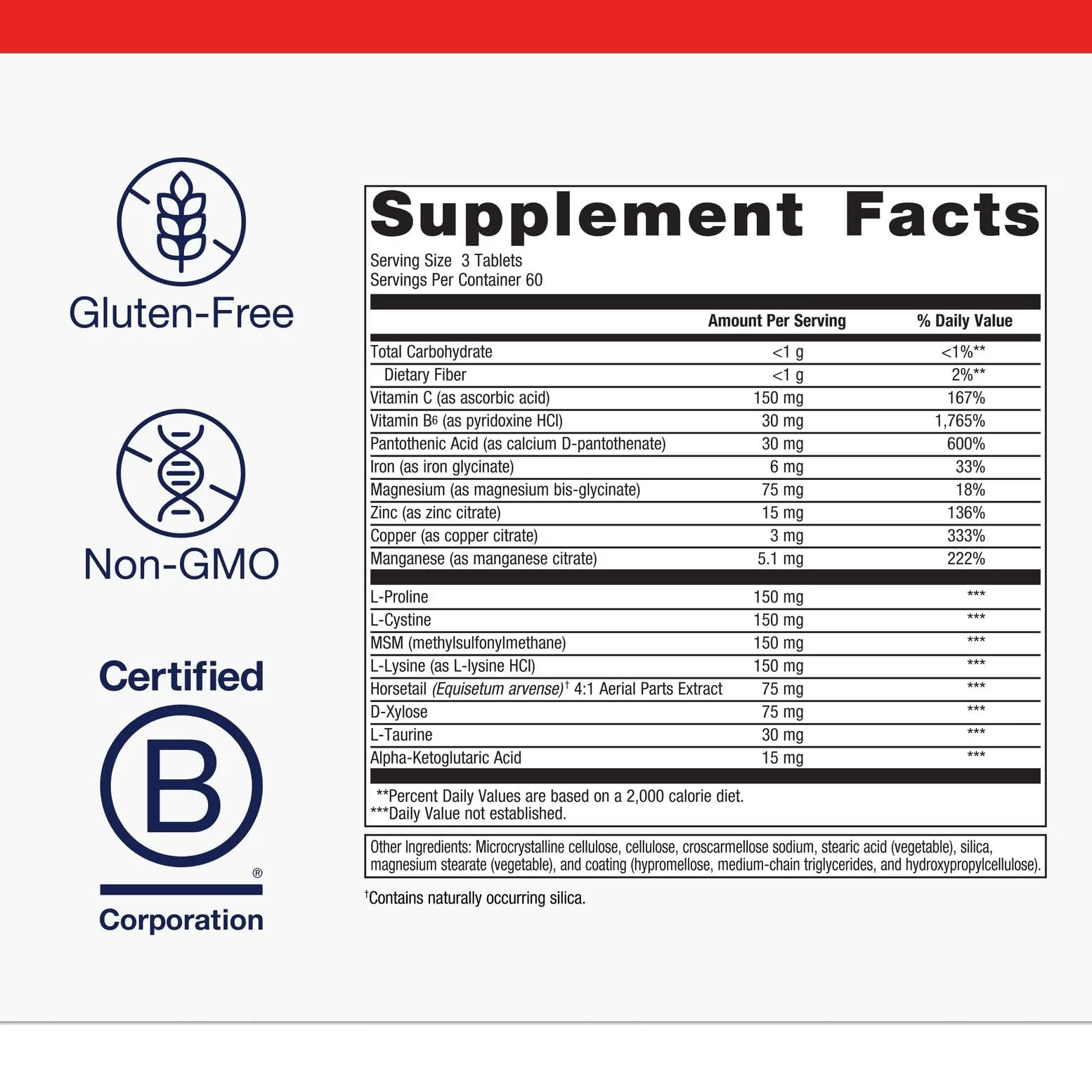 Metagenics Collagenics - Collagen‑Building Nutrients for Joint, Skin & Connective Tissue Support* - with L‑Proline, L‑Lysine, Vitamin C, Manganese & Zinc* - Non‑GMO, Gluten‑Free - Image 3