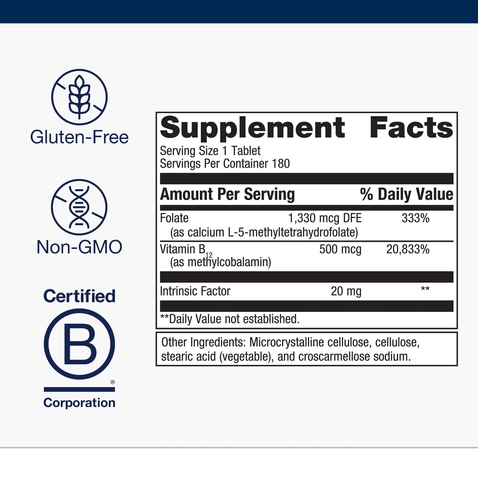 Metagenics Intrinsi B12-Folate with Methylcobalamin & L-5-MTHF – Intrinsic Factor, 180 Tablets - Image 9