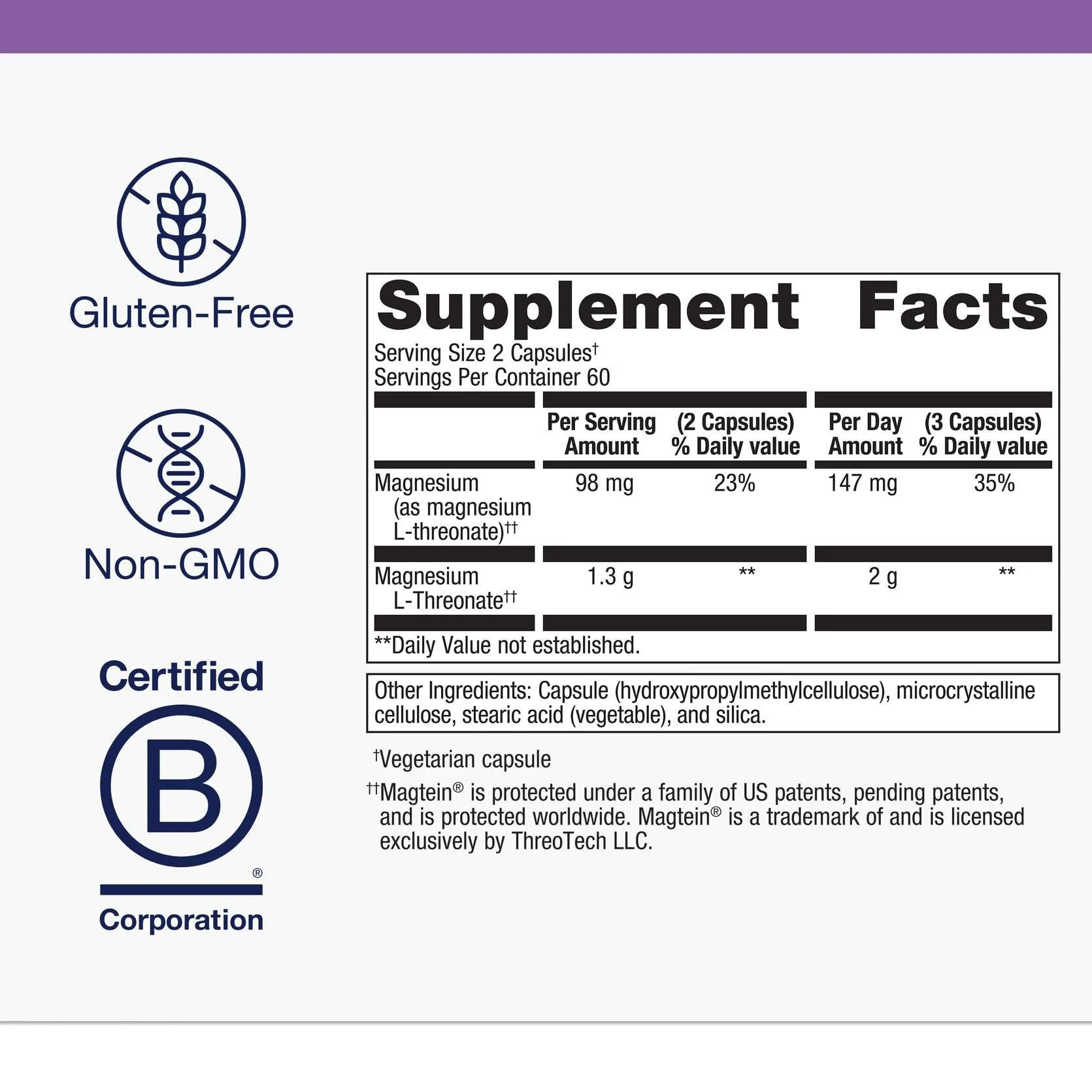 Metagenics Magnesium L-Threonate (Magtein) – Brain Health & Cognitive Support | 120 Capsules - Image 2