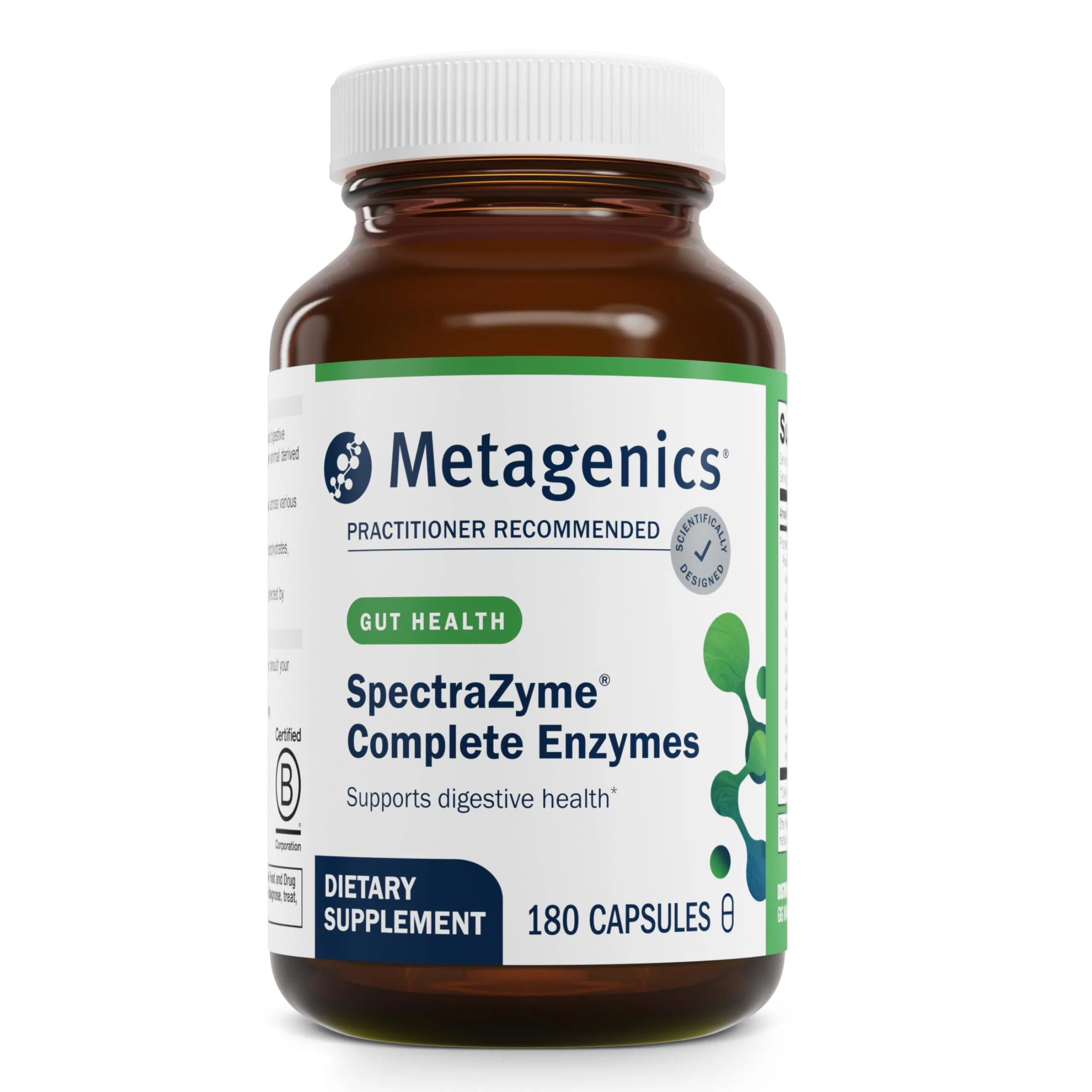 Metagenics SpectraZyme Enzyme Complex – Plant-Based Digestive Enzymes (Gluten-Free, Vegan) – 180 Capsules - Image 9