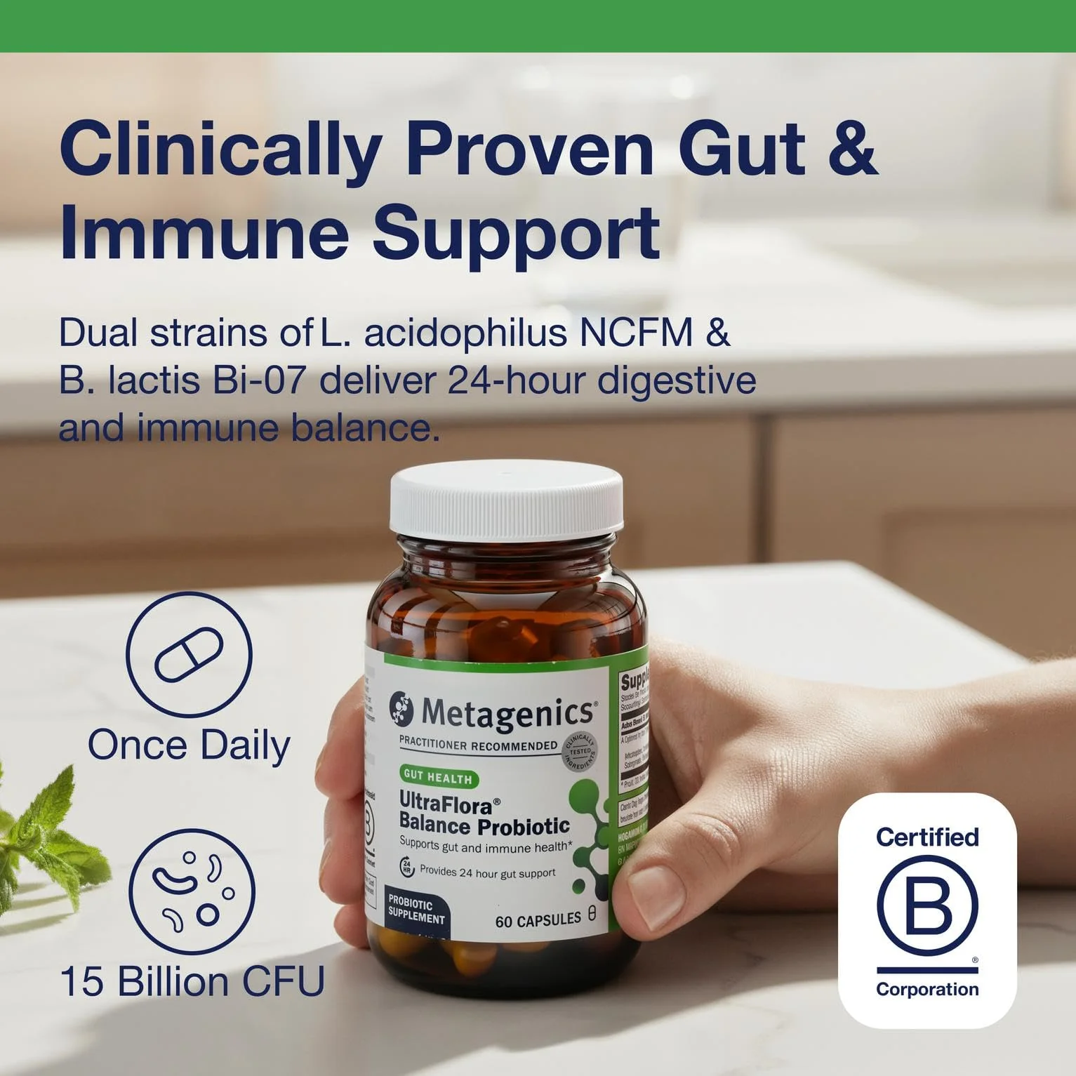 Metagenics UltraFlora Balance Probiotic – 15B CFU, Shelf-Stable, 60 Capsules – Non-GMO & Gluten-Free - Image 11