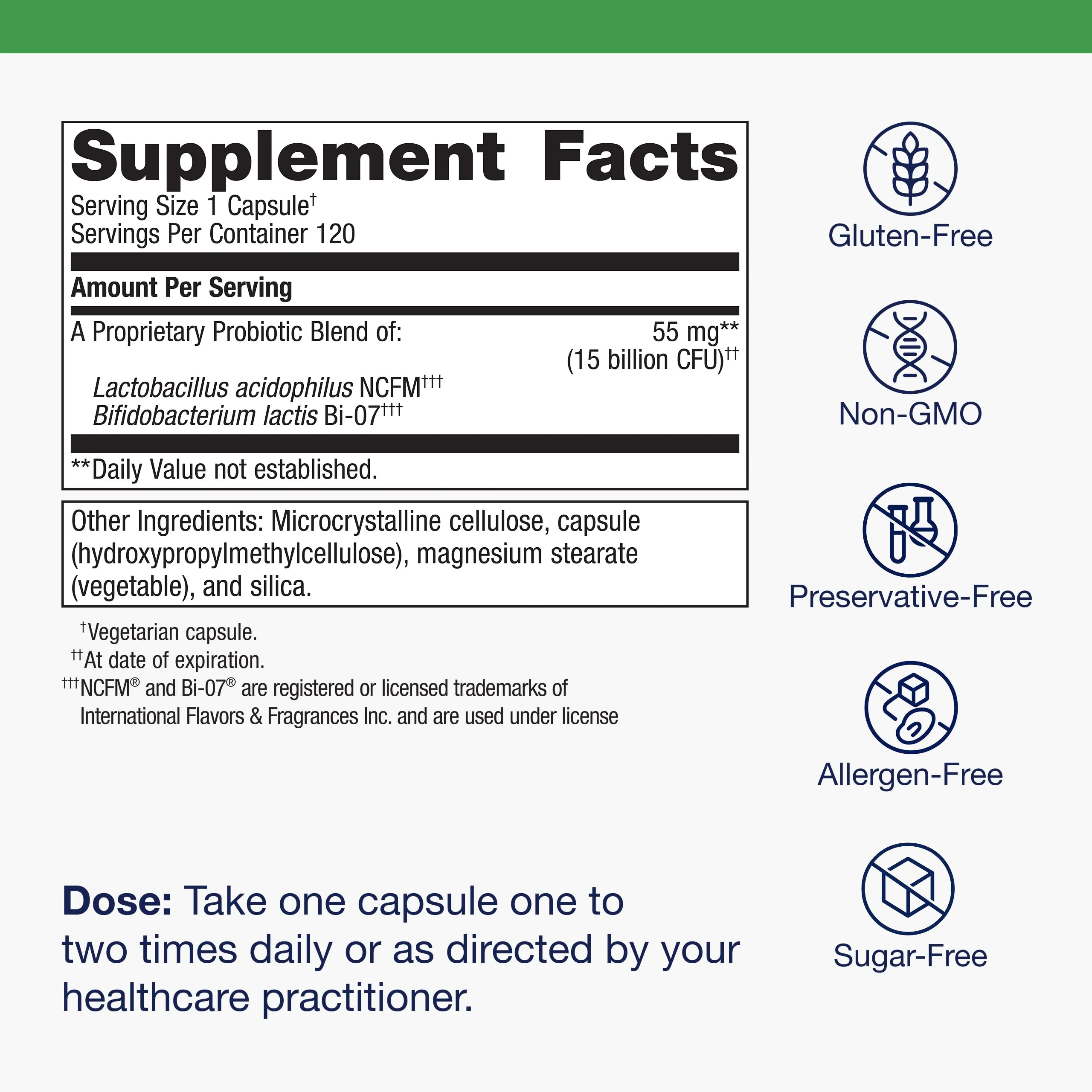 Metagenics UltraFlora Balance Probiotic - Shelf-Stable 15B CFU, 120 Capsules - Image 4