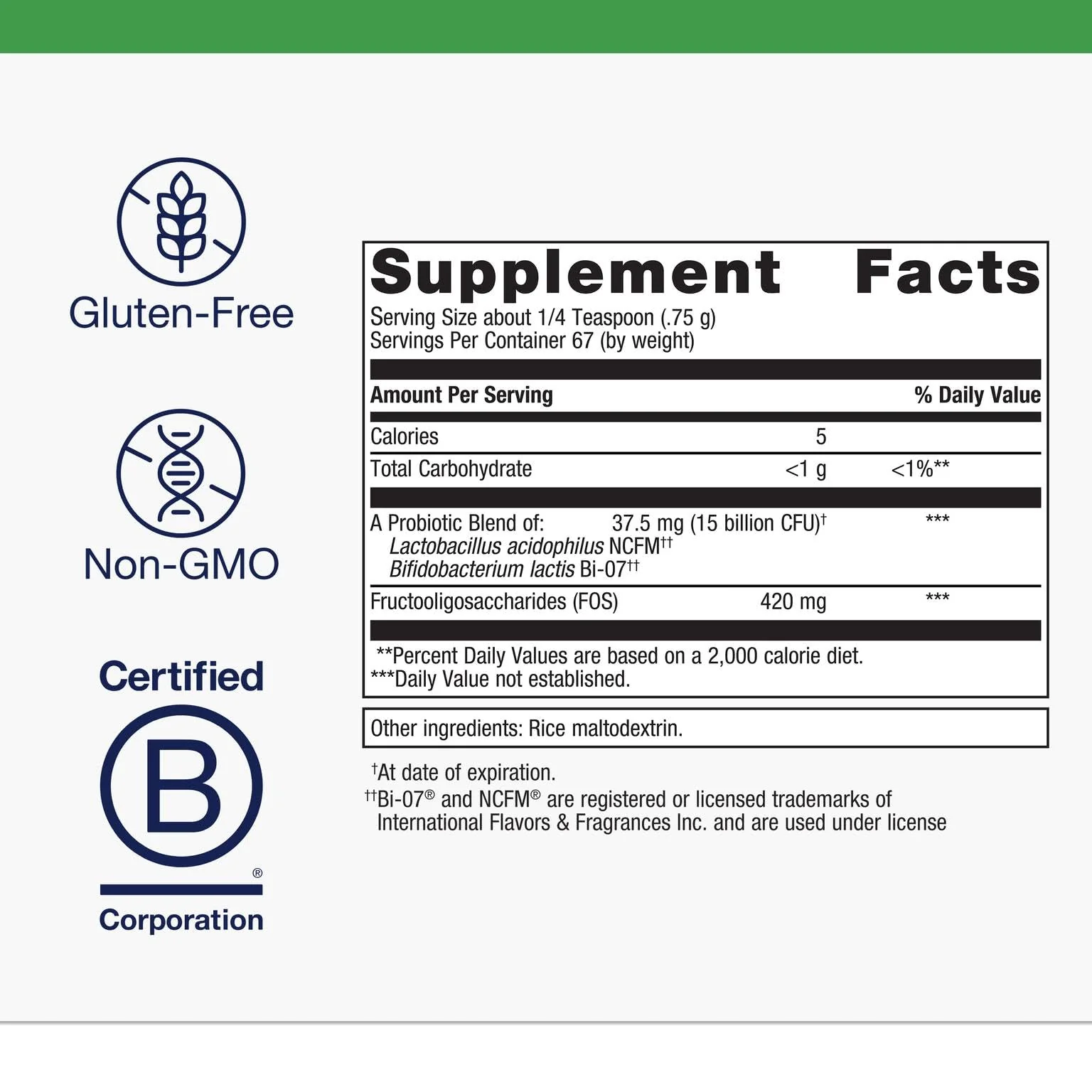 Metagenics UltraFlora Synergy Probiotic & Prebiotic Powder – L. acidophilus NCFM & B. lactis Bi‑07 – Gluten-Free 1.77 oz - Image 2